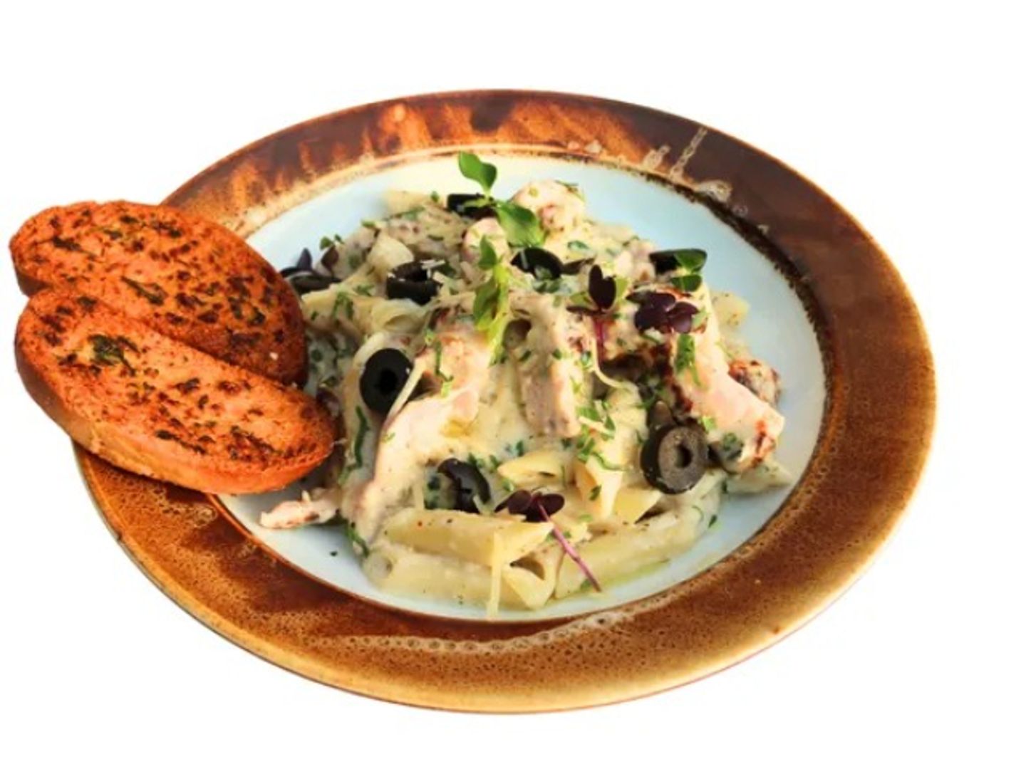 Penne Alfredo, Charcoal Malai Chicken