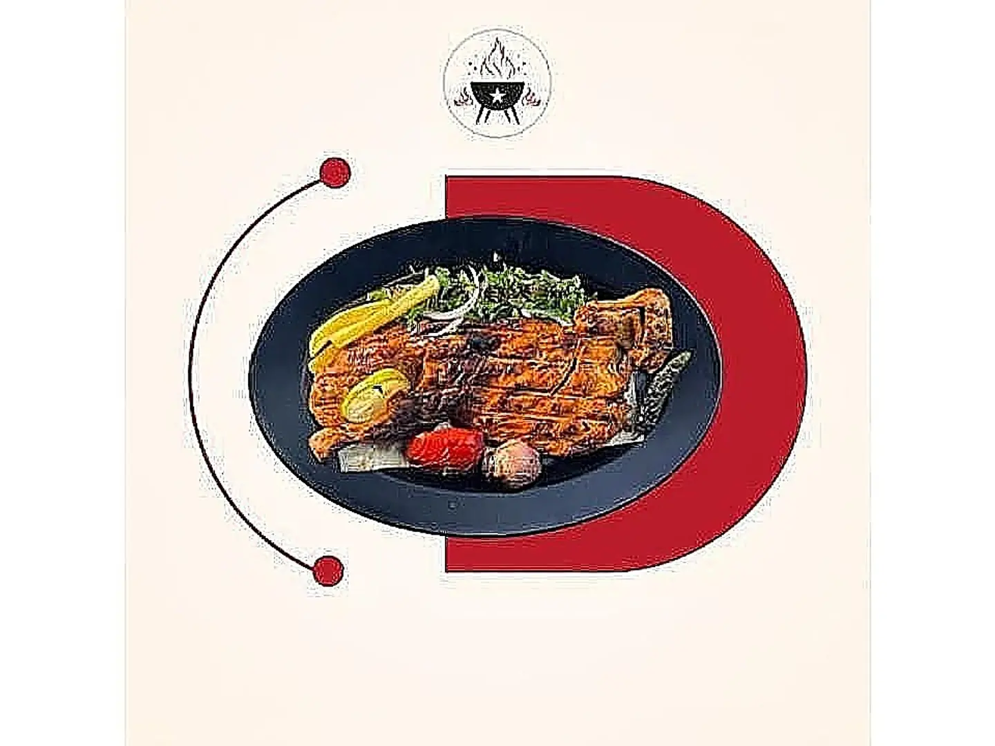 ربع دجاجة على الفحم ساده