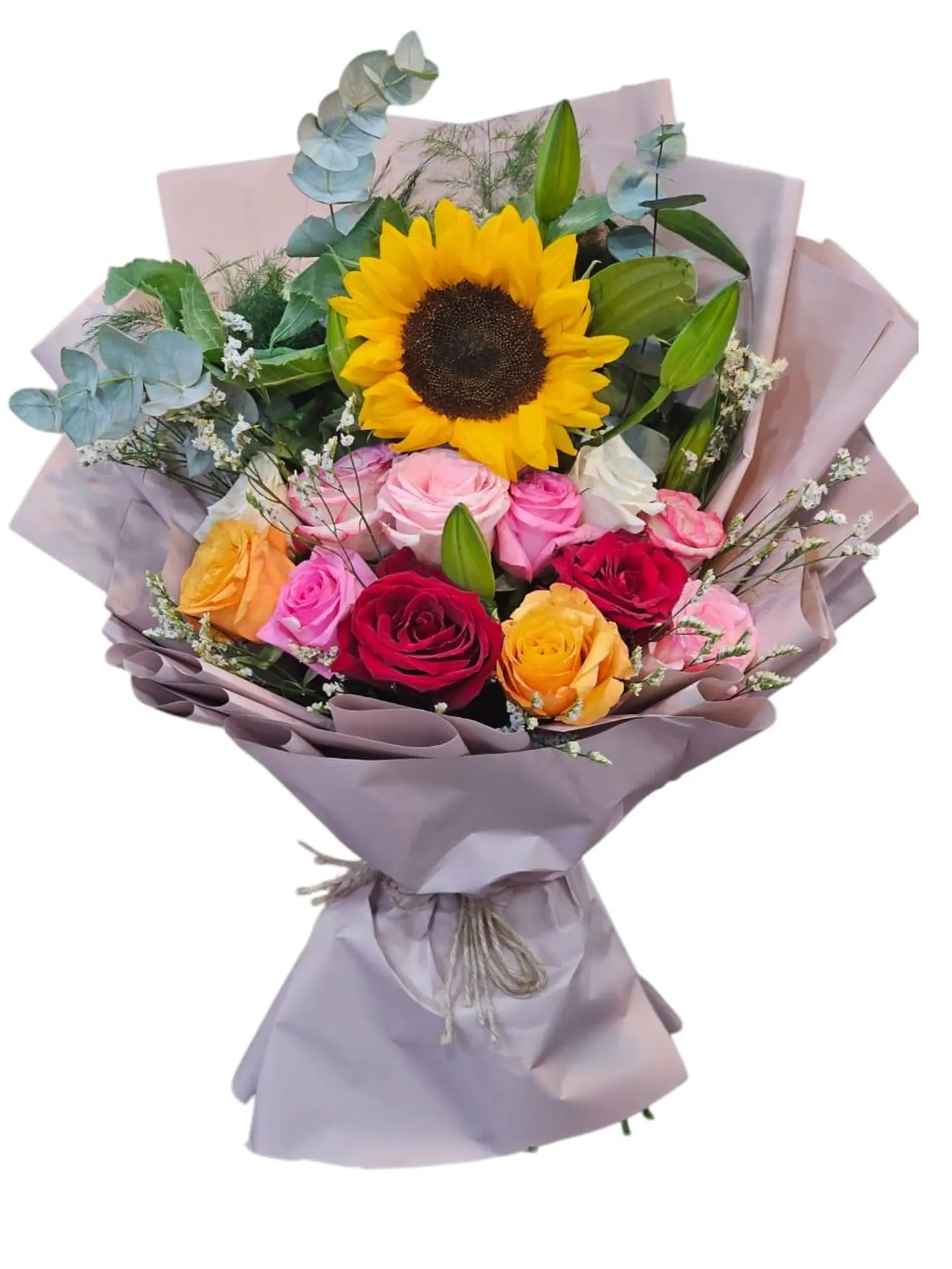 Rose Bouquet With Sunflowers