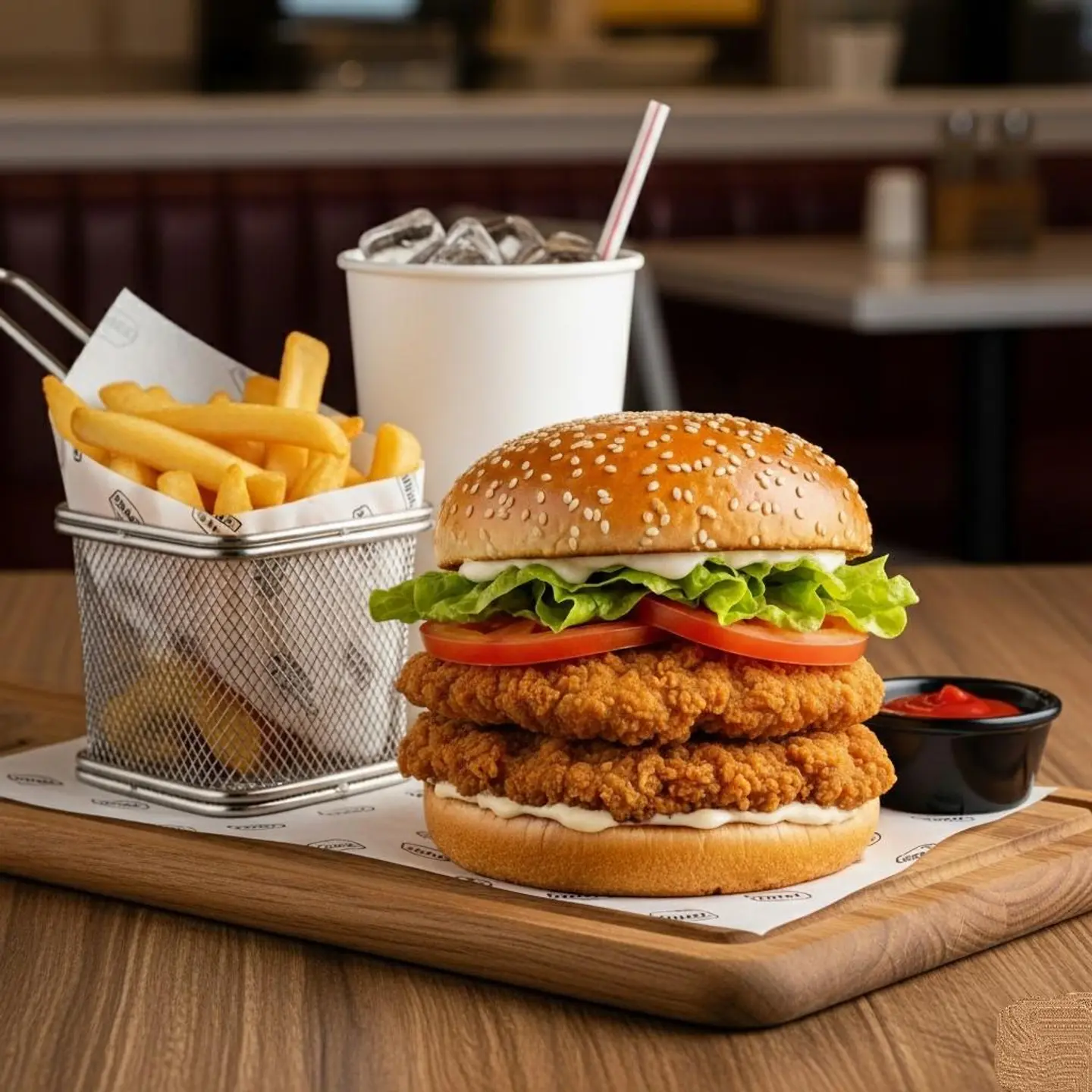 وجبة دبل دجاج برغر