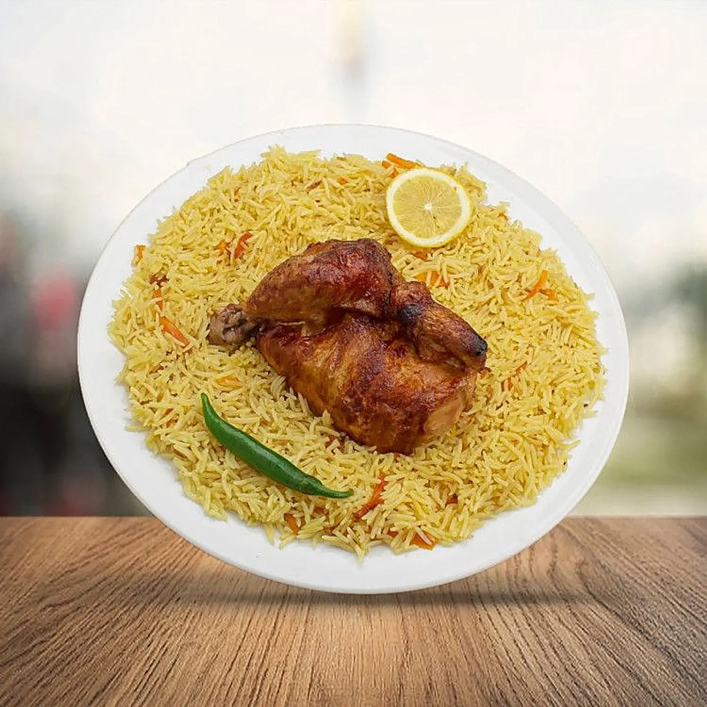 Half Grilled Chicken With Rice