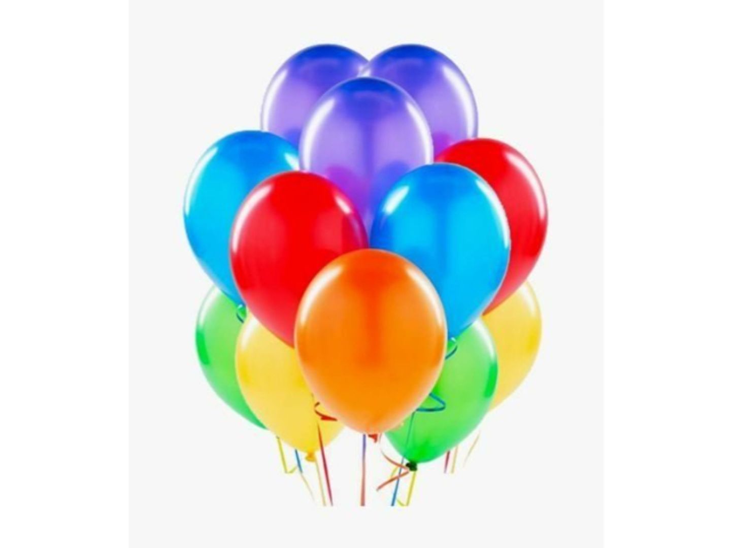 6 Helium Balloons In Different Colors