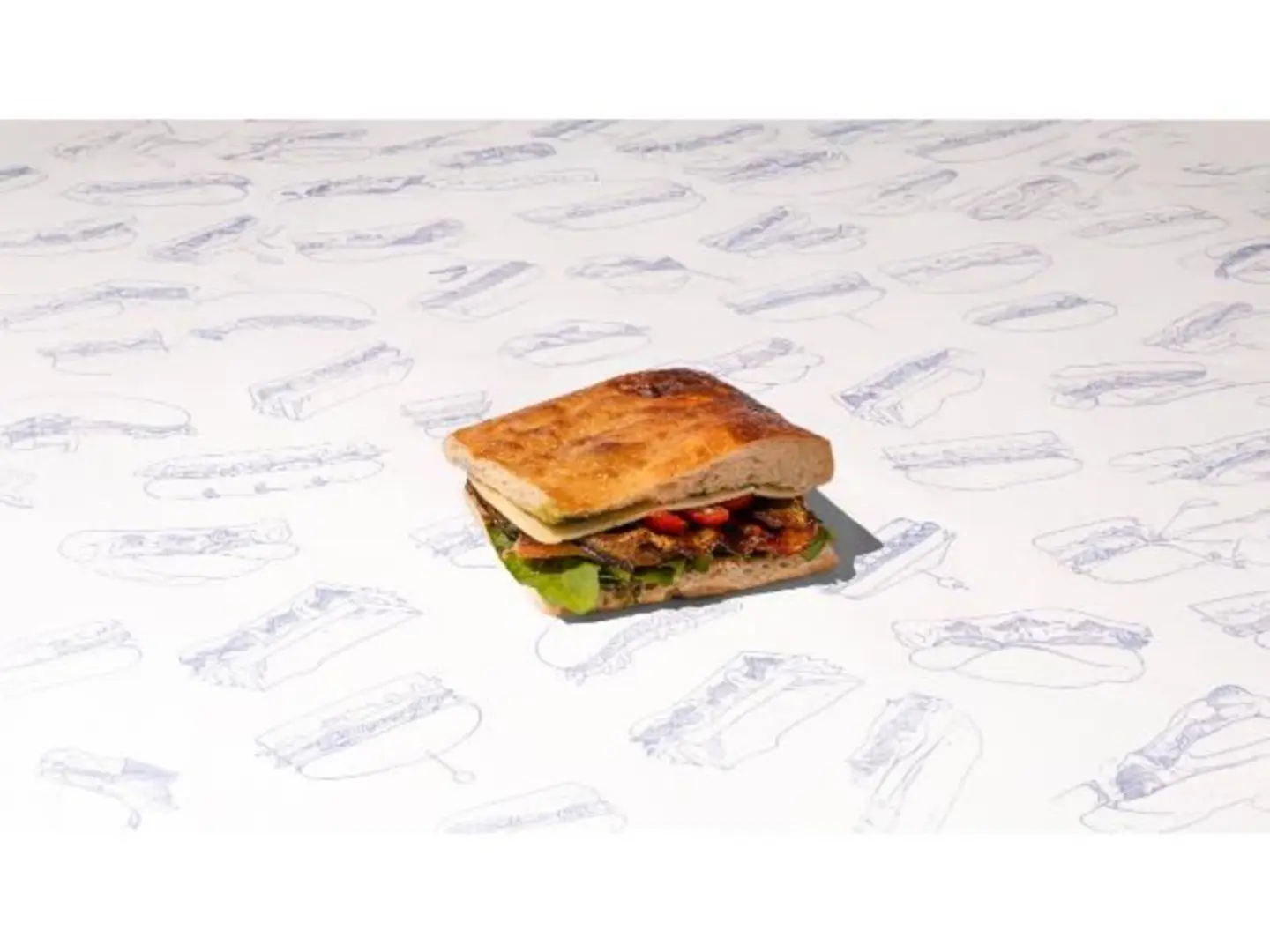 Grilled Eggplant And Halloumi With Spicy Honey Sandwich