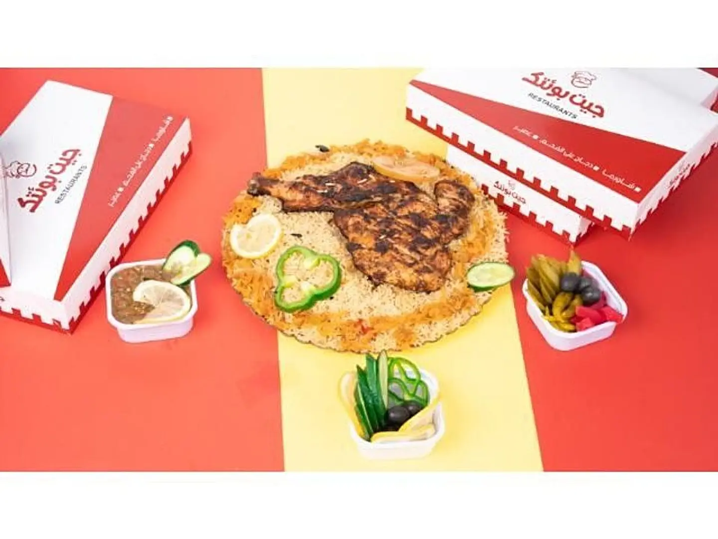 دجاجة على الفحم مع رز