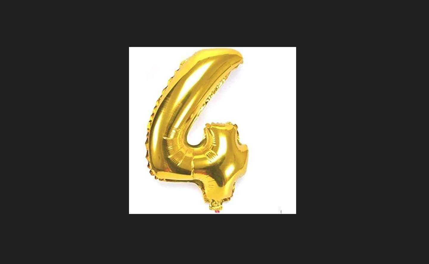 Number 4 Gold Balloon