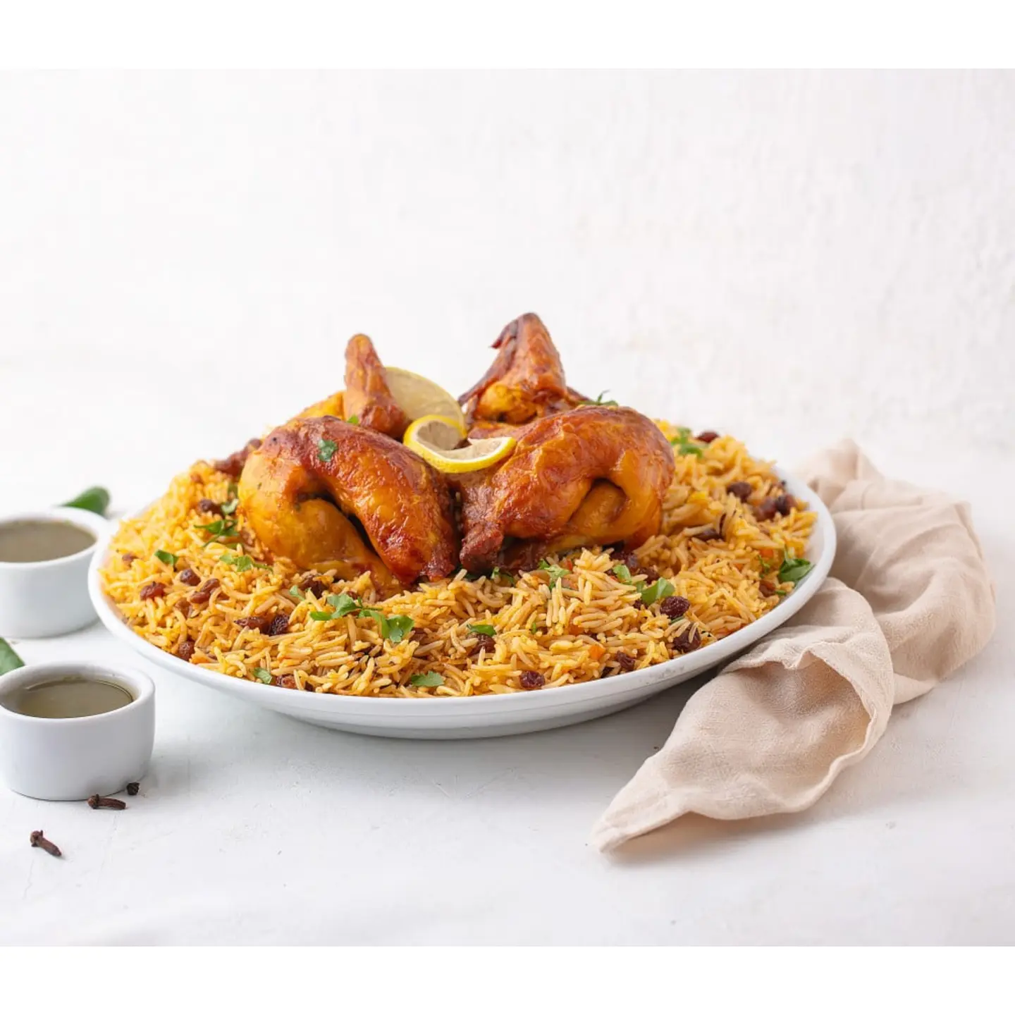 حبة دجاج مقلي مع الارز