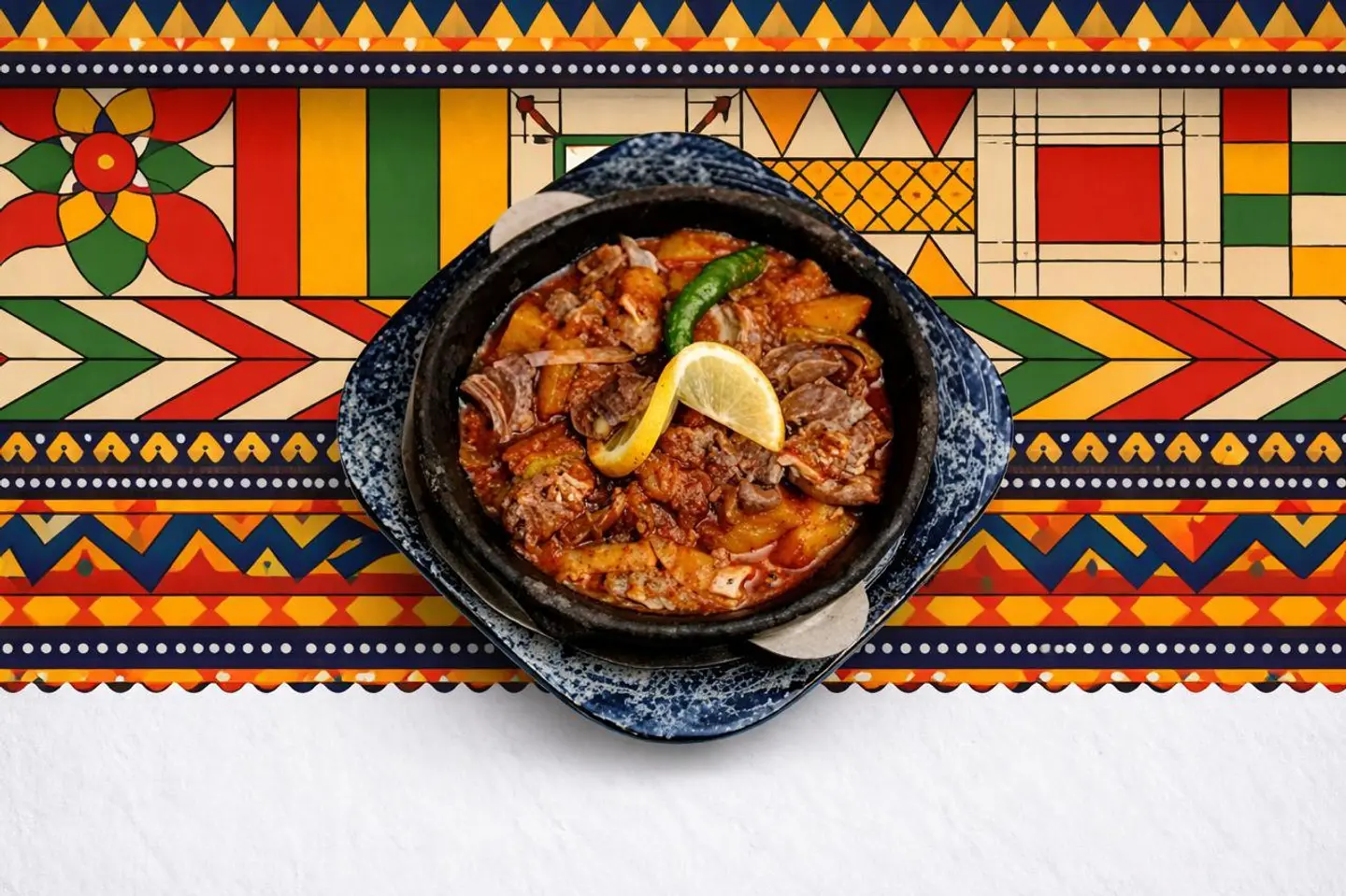 مغش مع مرق لحم خضار