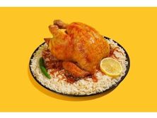 حبة دجاج كاملة شواية مع الأرز