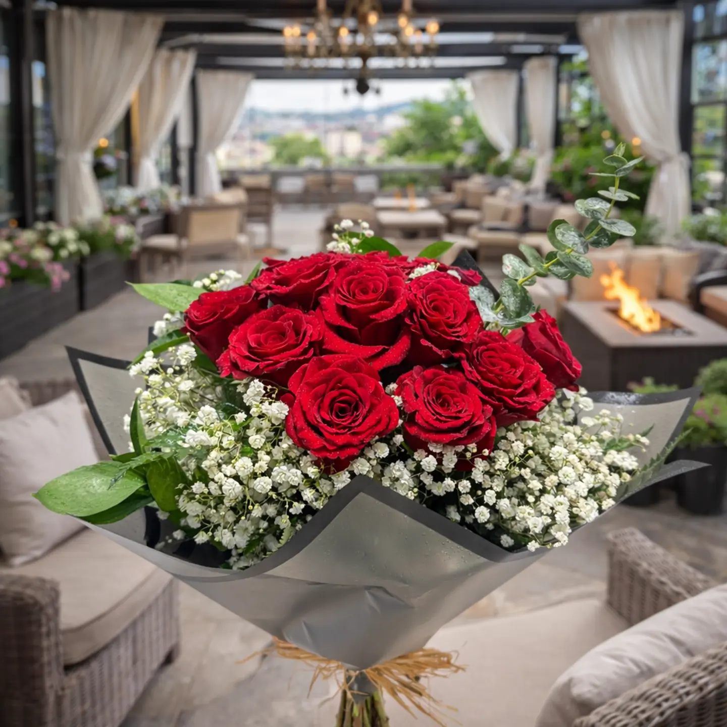 بوكيه ورد أحمر 12