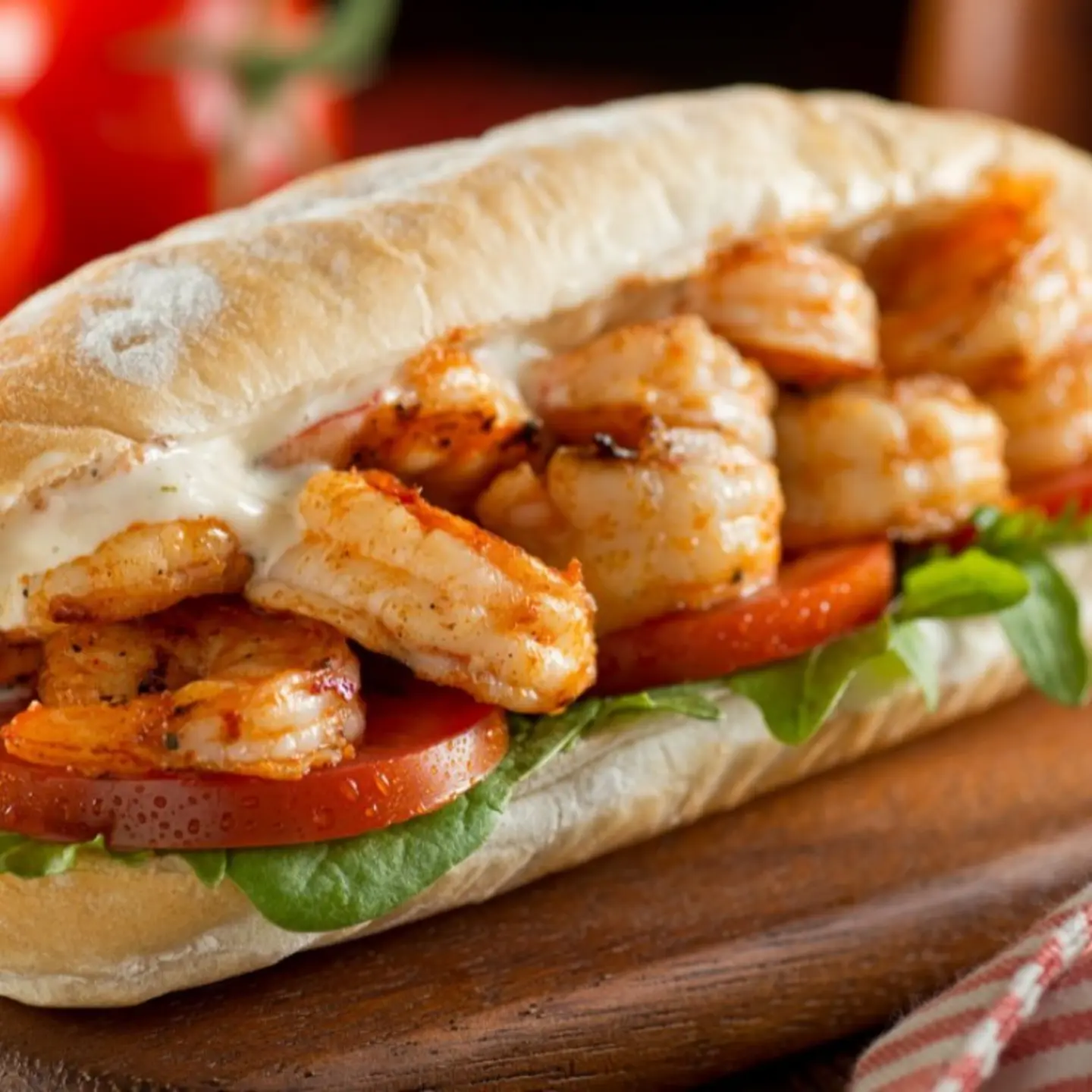 ساندويتش روبيان مقلي بالبقسماط