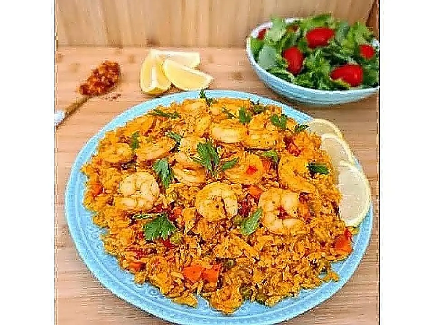 روبيان مقلي مع رز