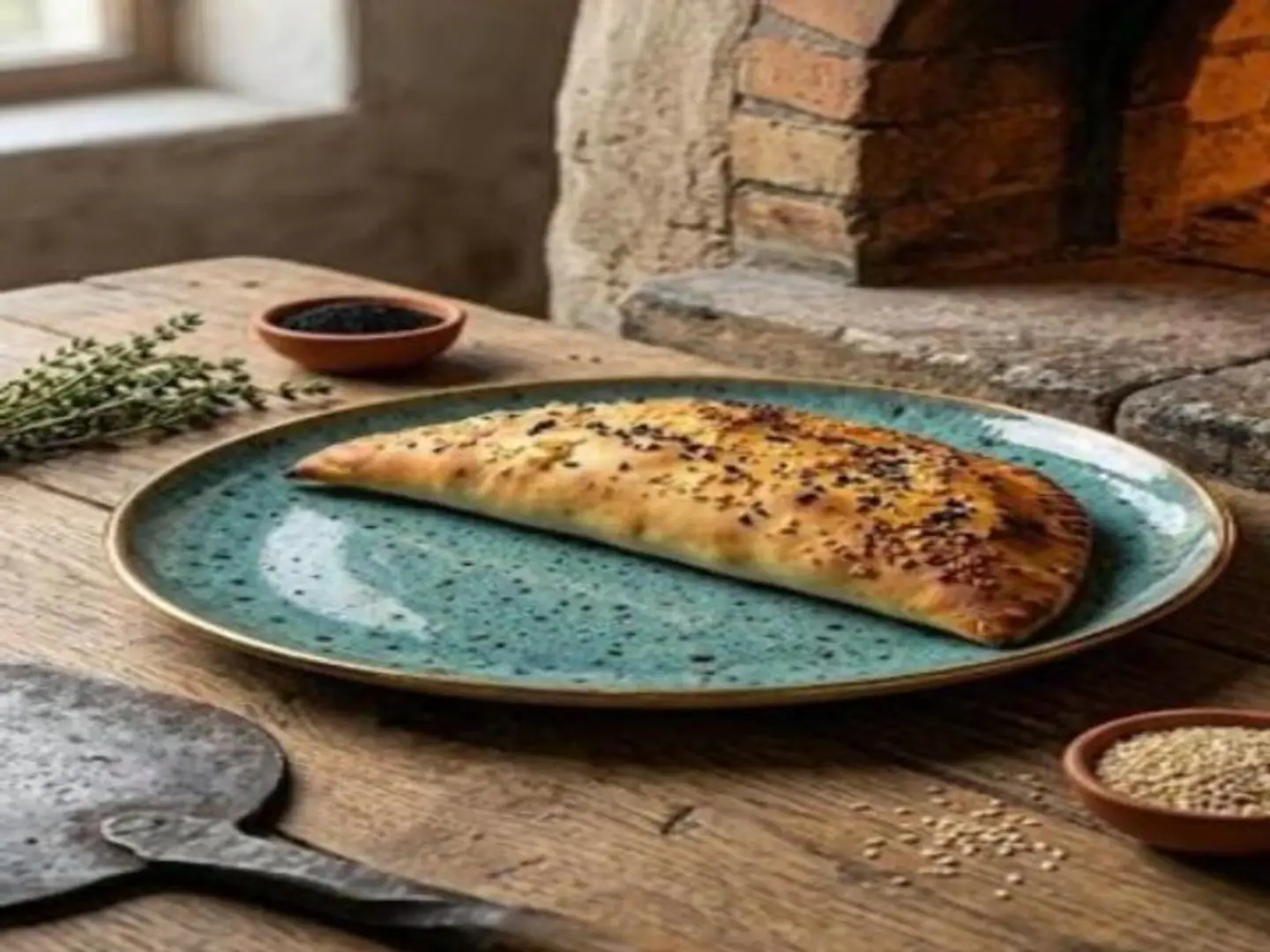 فطيرة لبنه بالزعتر والزيتون كيتو