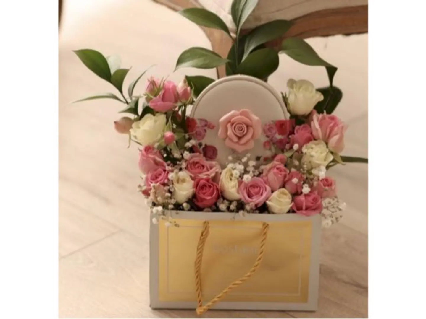 Chocolate Bostani With Flowers  Pink