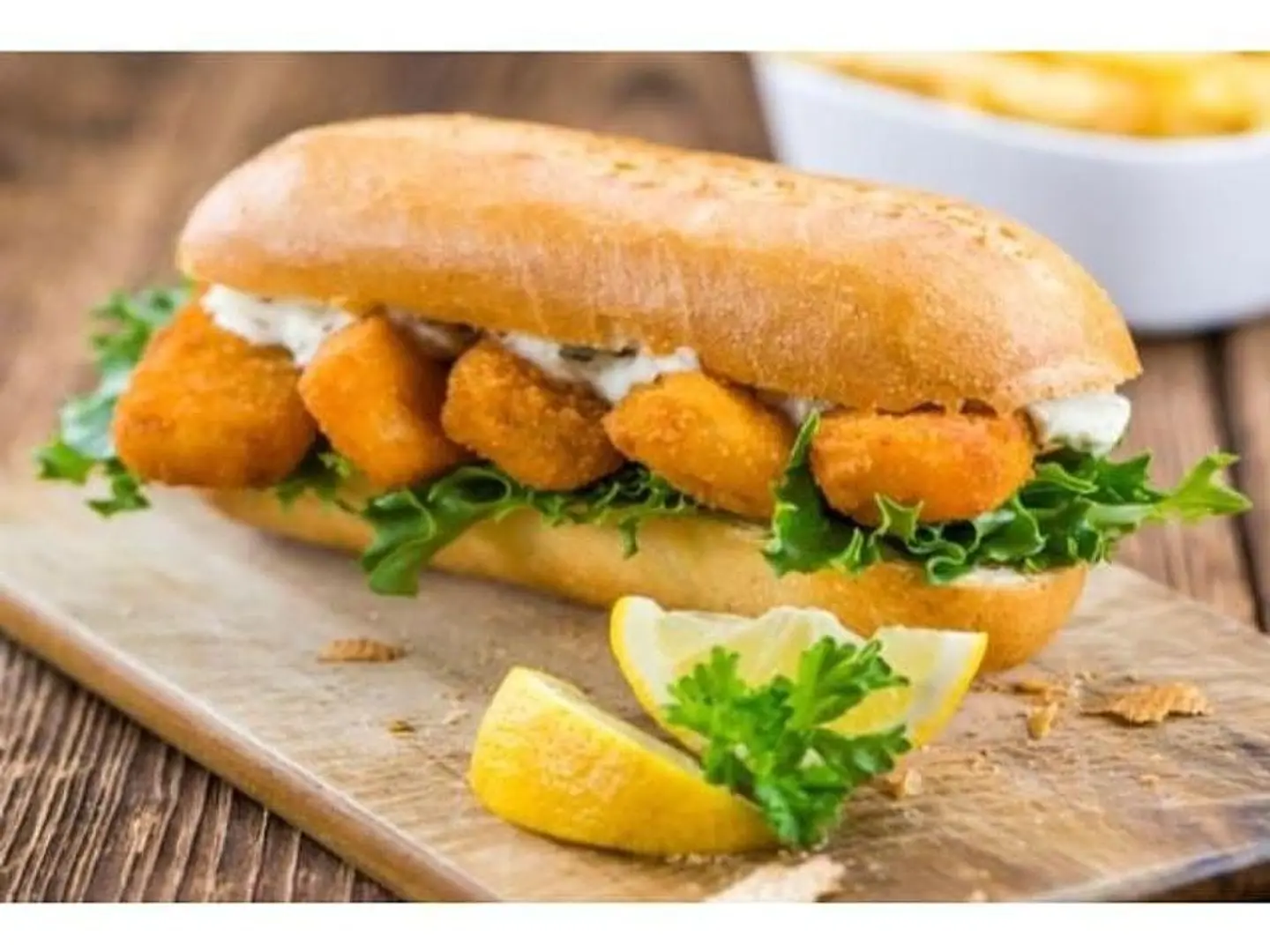Fried Seafood Mix Sandwich