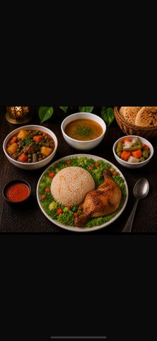 وجبة ربع دجاج + رز مصري + إيدام من اختيارك + شوربة + طرشي