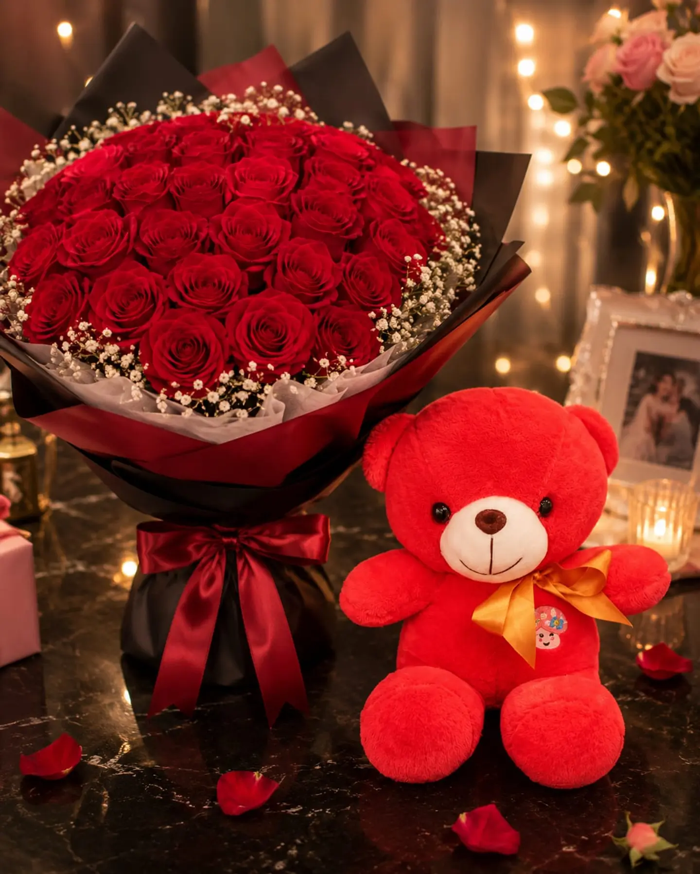 Teddy Bear With Roses 14