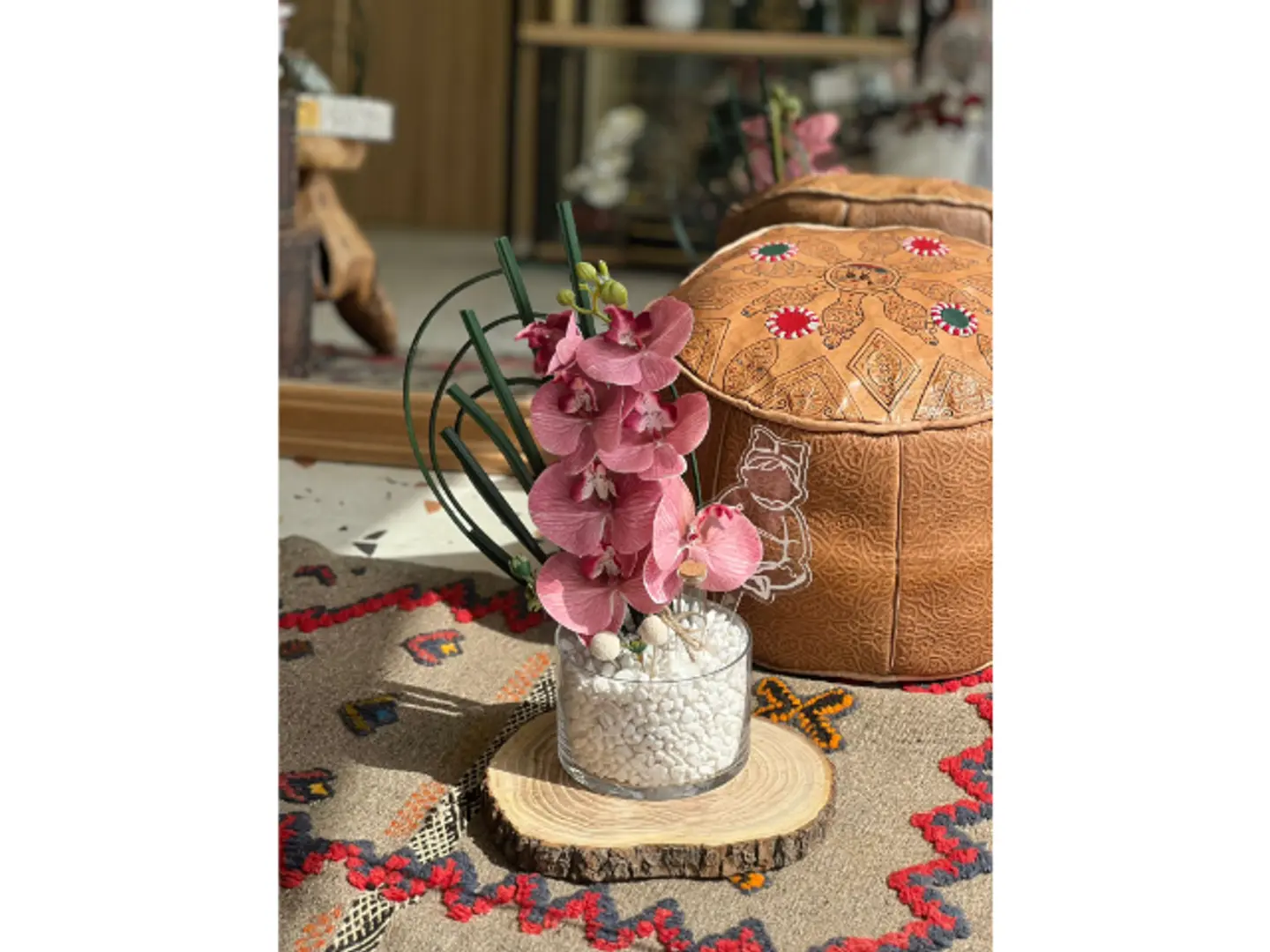 Pink Artificial Flower Vase