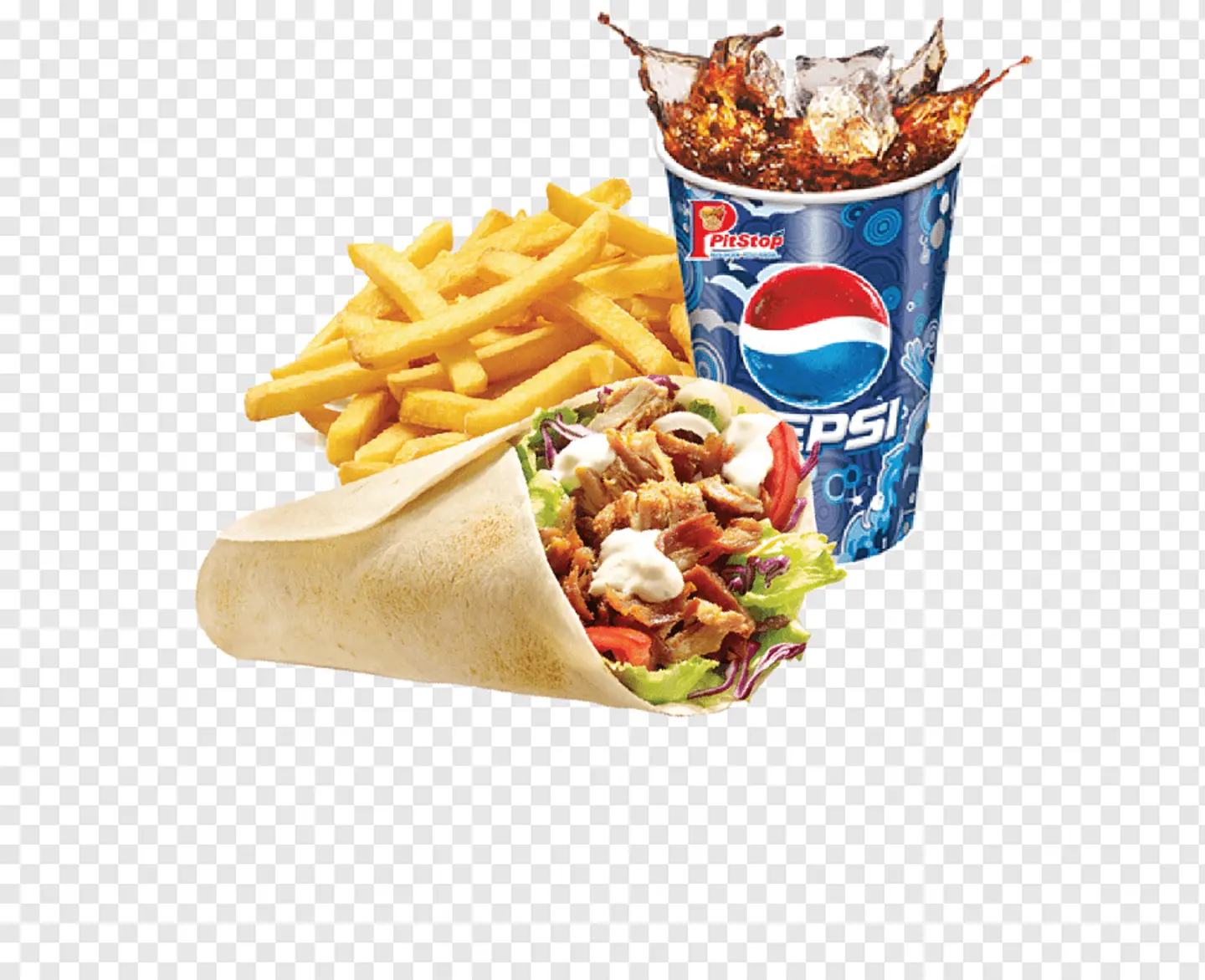 وجبة شاورما مع بيبسي