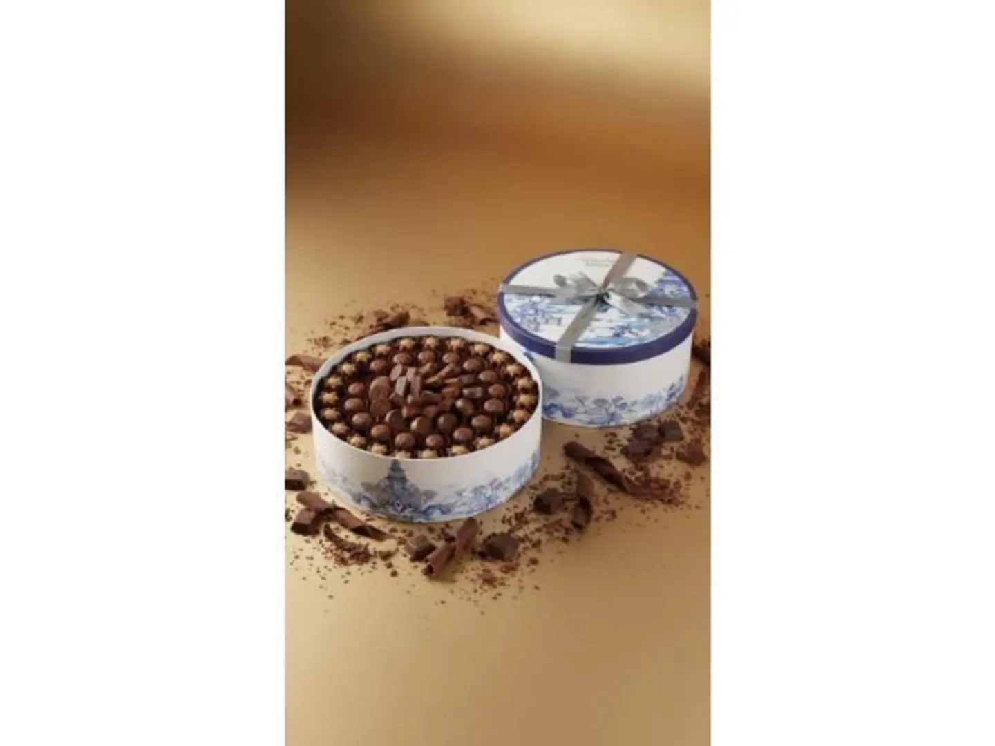 Large Round Blue Cardboard Box
