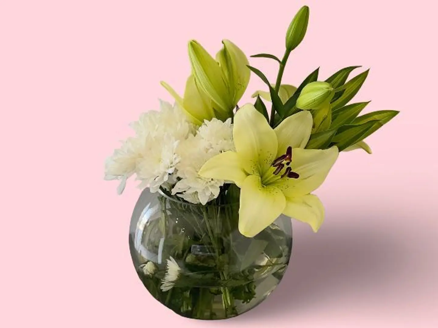 White Flowers Vase