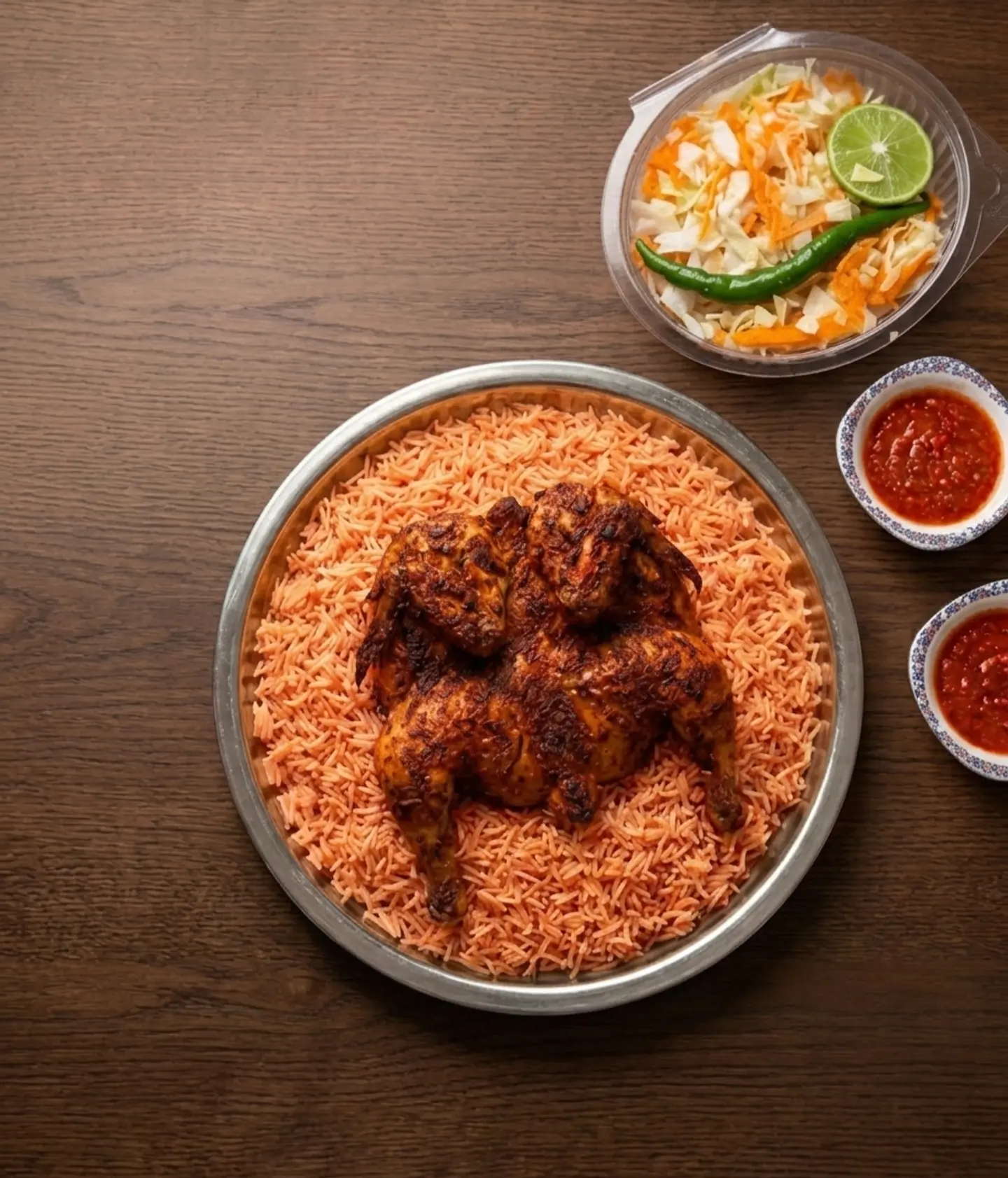 حبة دجاج كاملة مع الرز