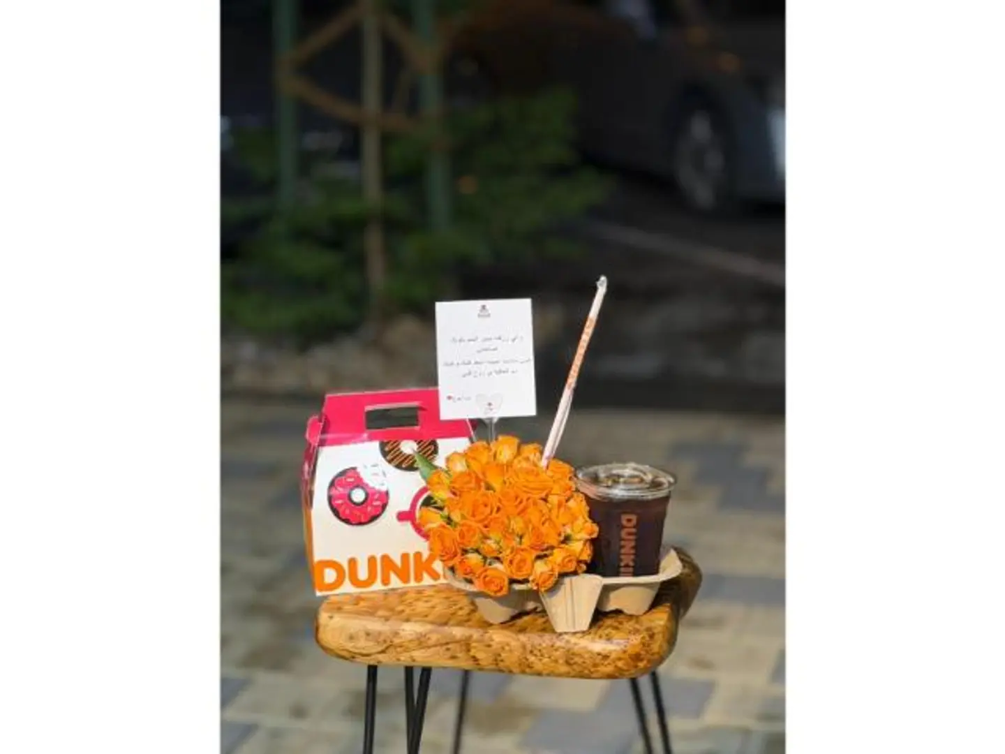 Roses And Orange Dunkin Coffee