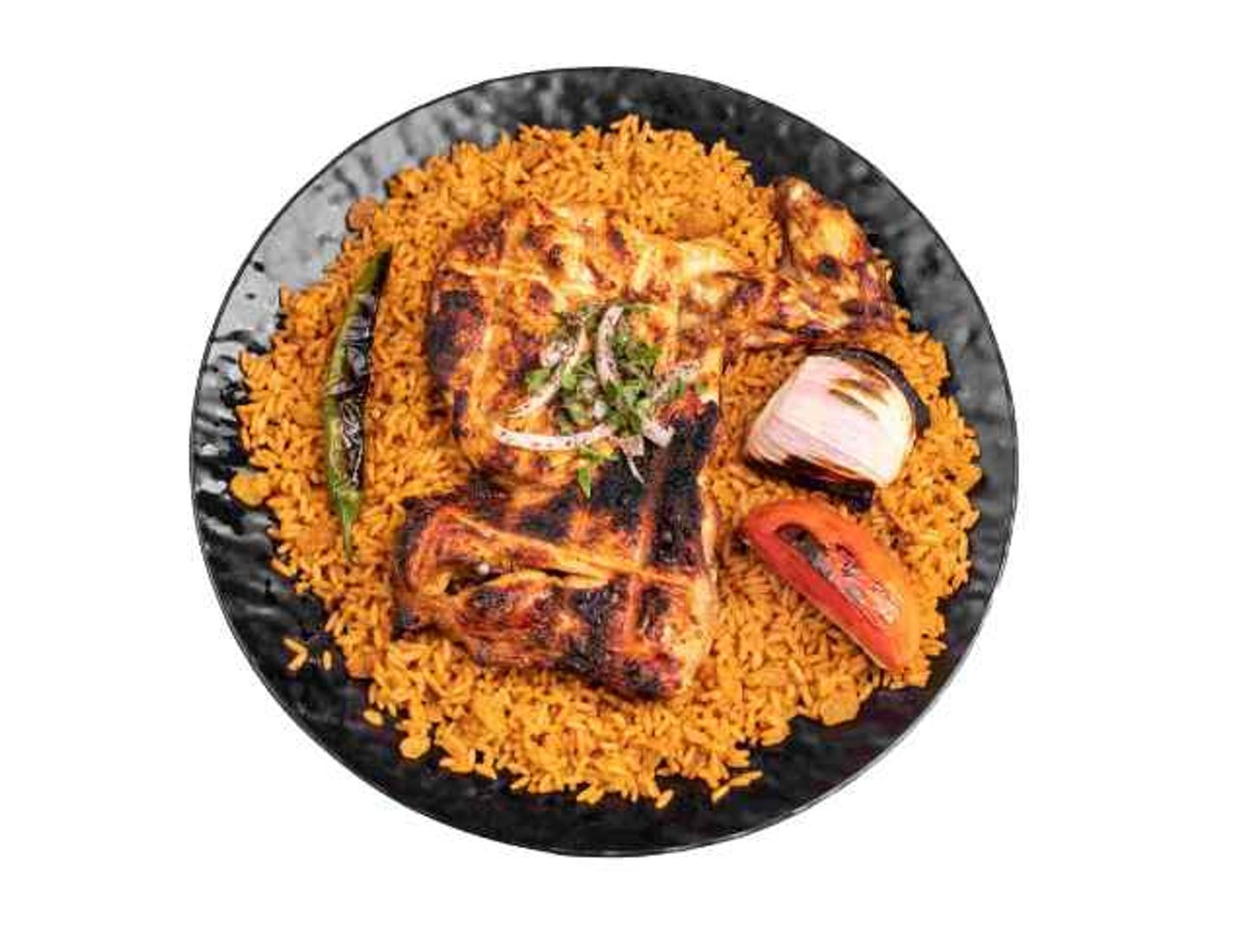 Half A Grilled Chicken With Rice