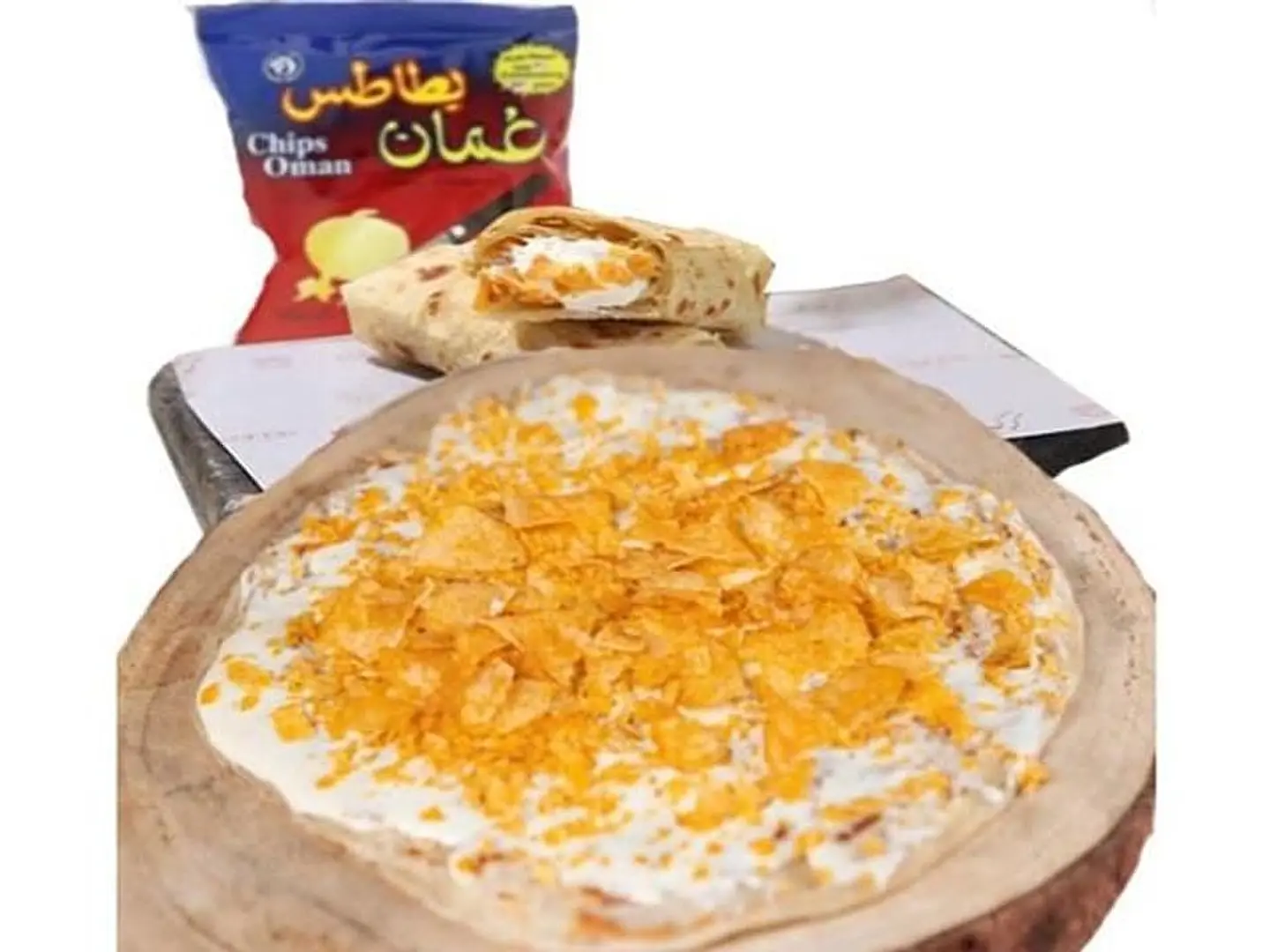 Liquid Cheese Chapati With Oman Chips
