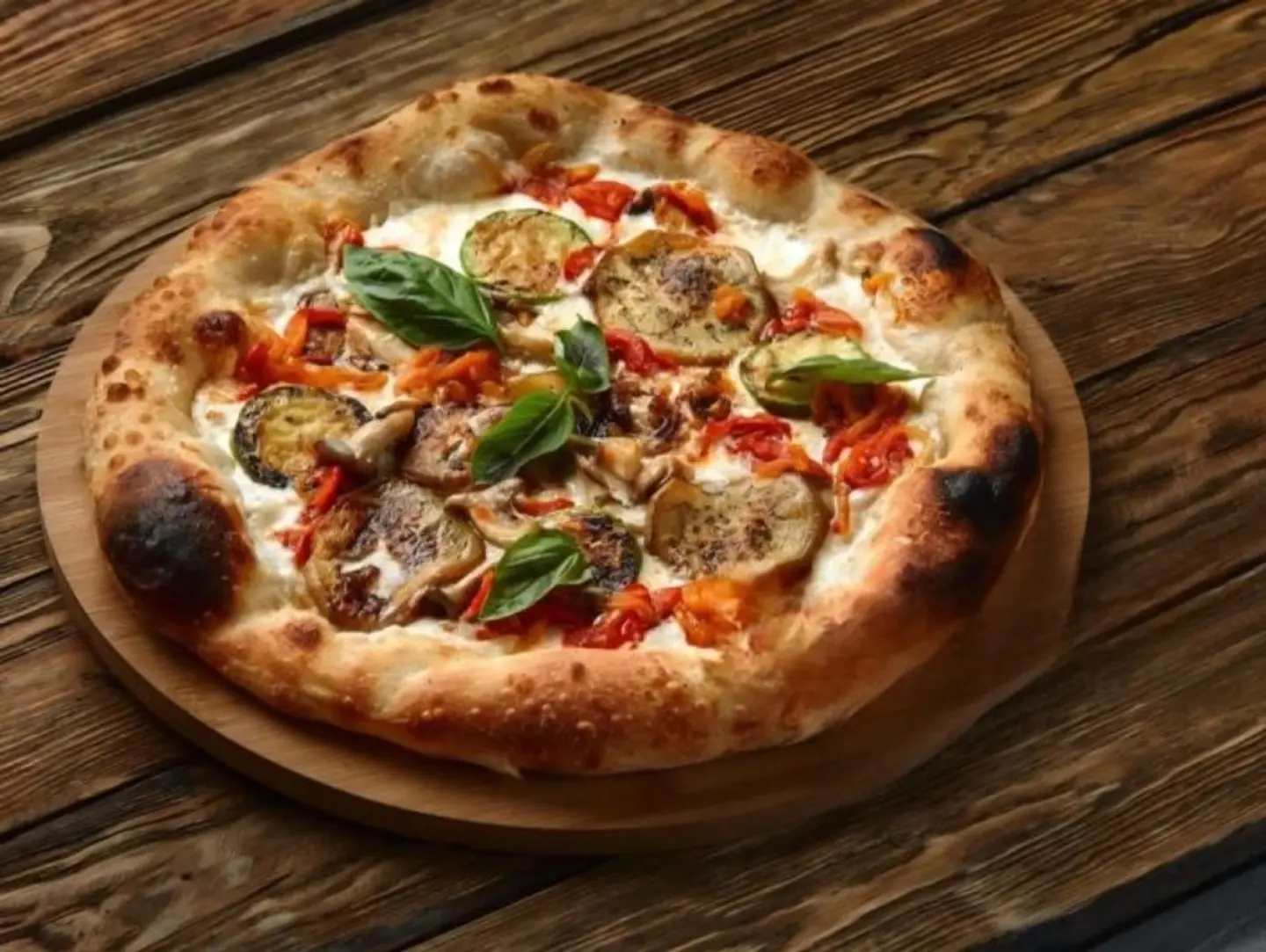Aubergine Arugula Pizza