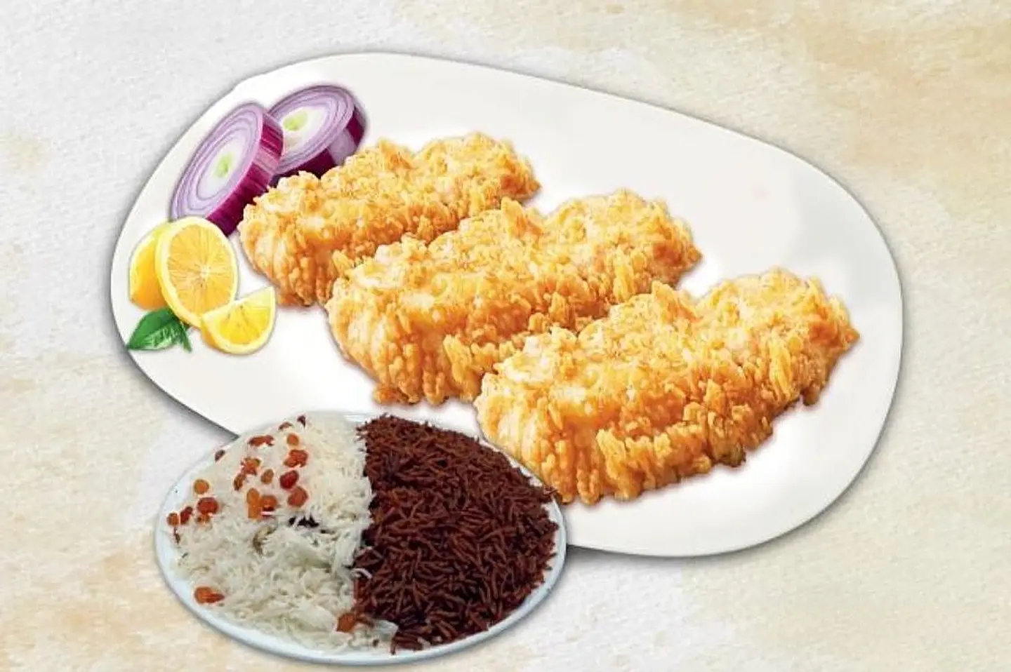 Fried Fish Fillet With Rice