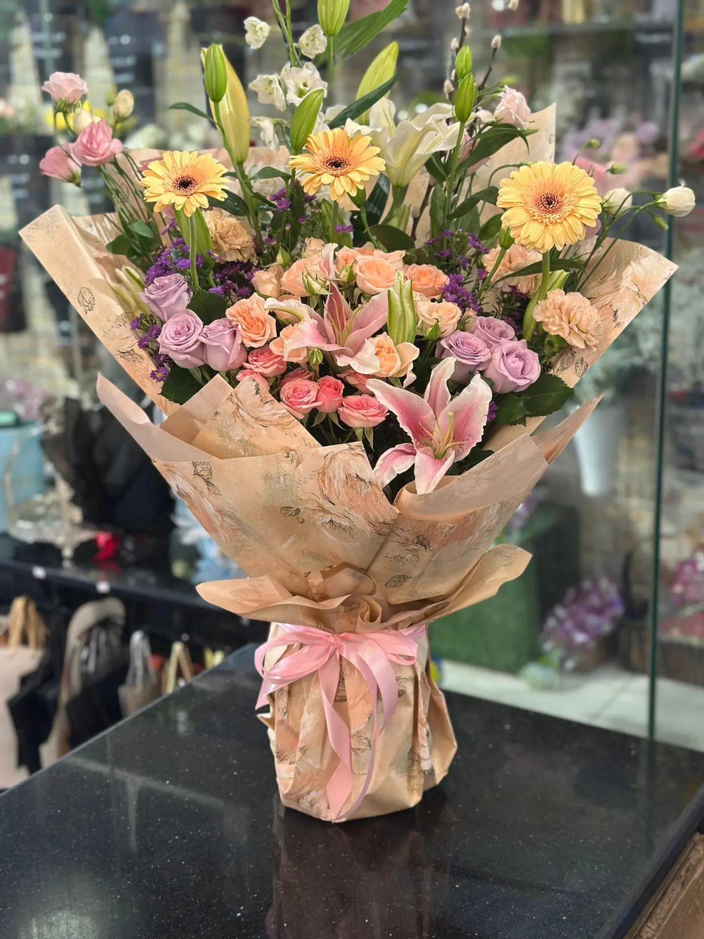 Mix Roses With Lillees Flower