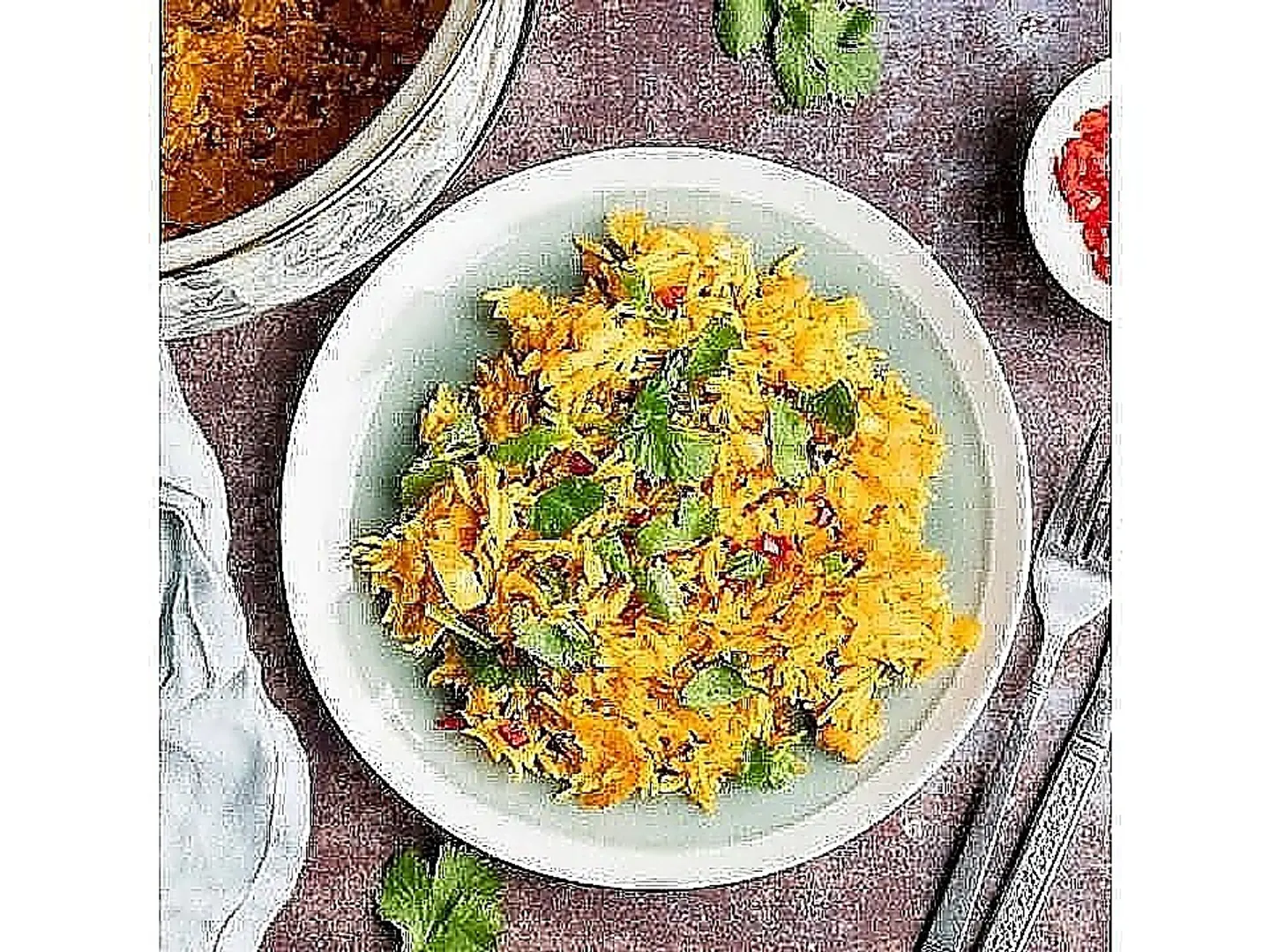 أرز مقلي بالكزبرة الحارة