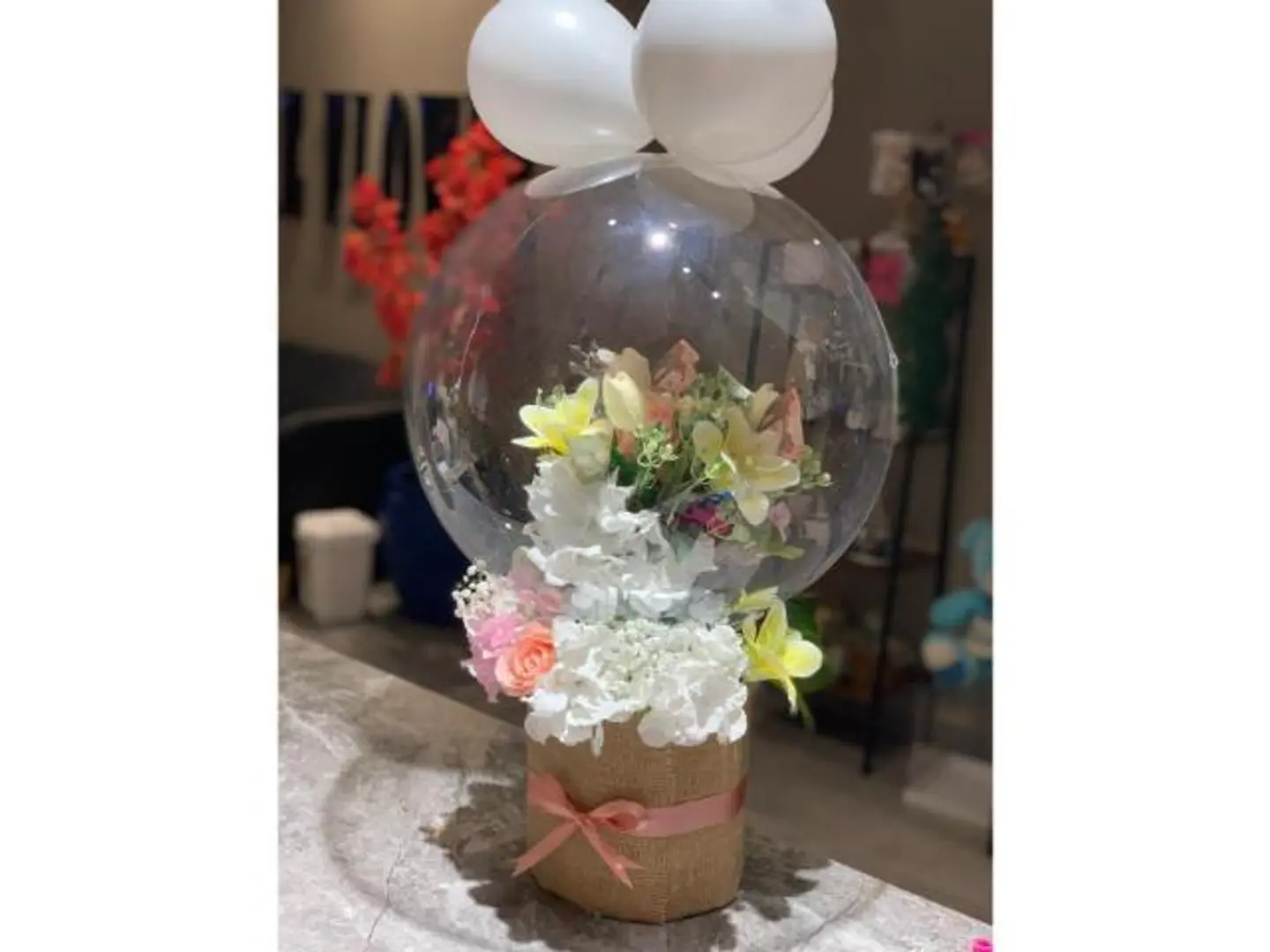 Artificial Flower Balloon Box