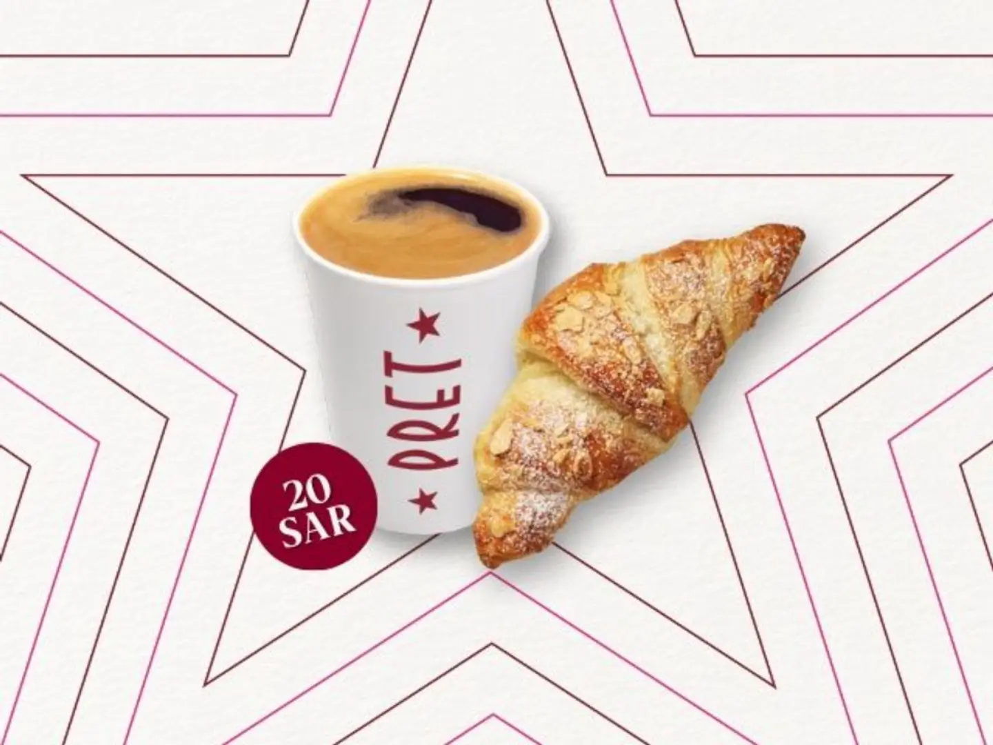 Hot Americano With Almond Croissant