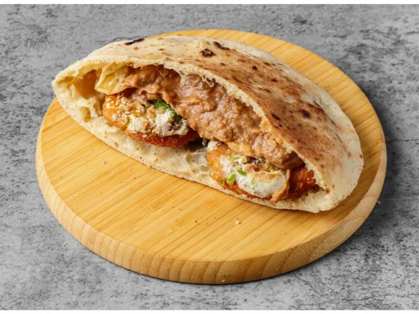 Foul With Falafel Sandwich