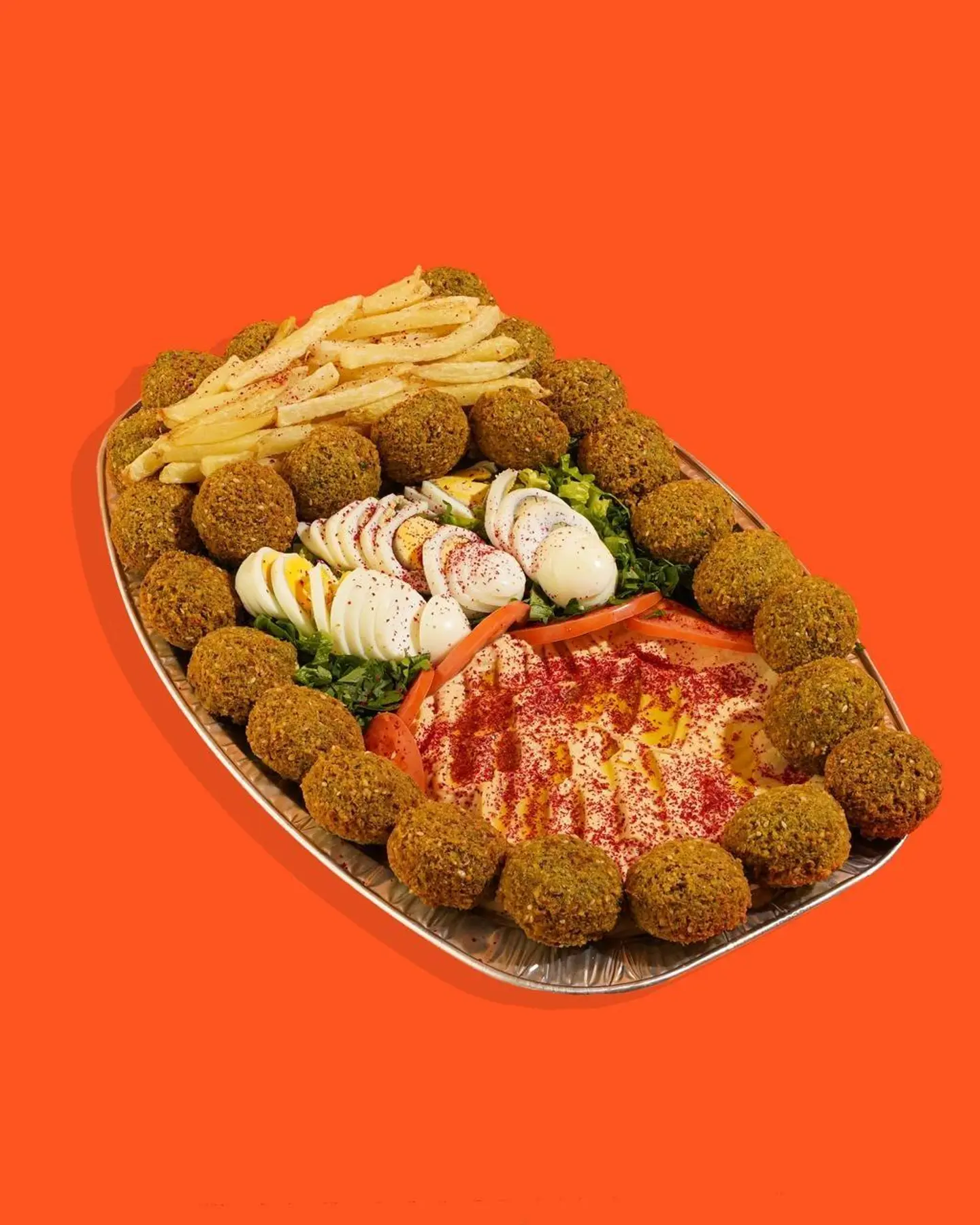 صحن فلافل وسط