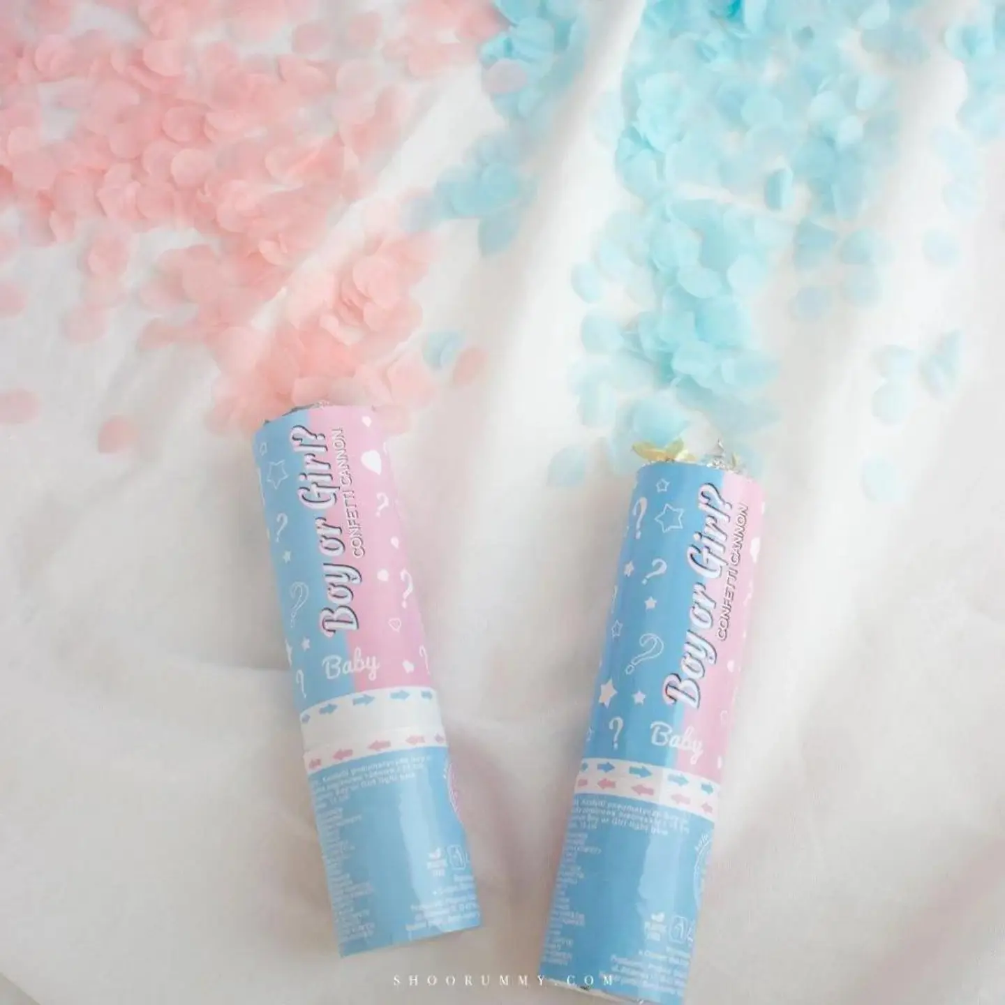 مدفع قصاصات ورقية للكشف عن جنس المولود ازرق