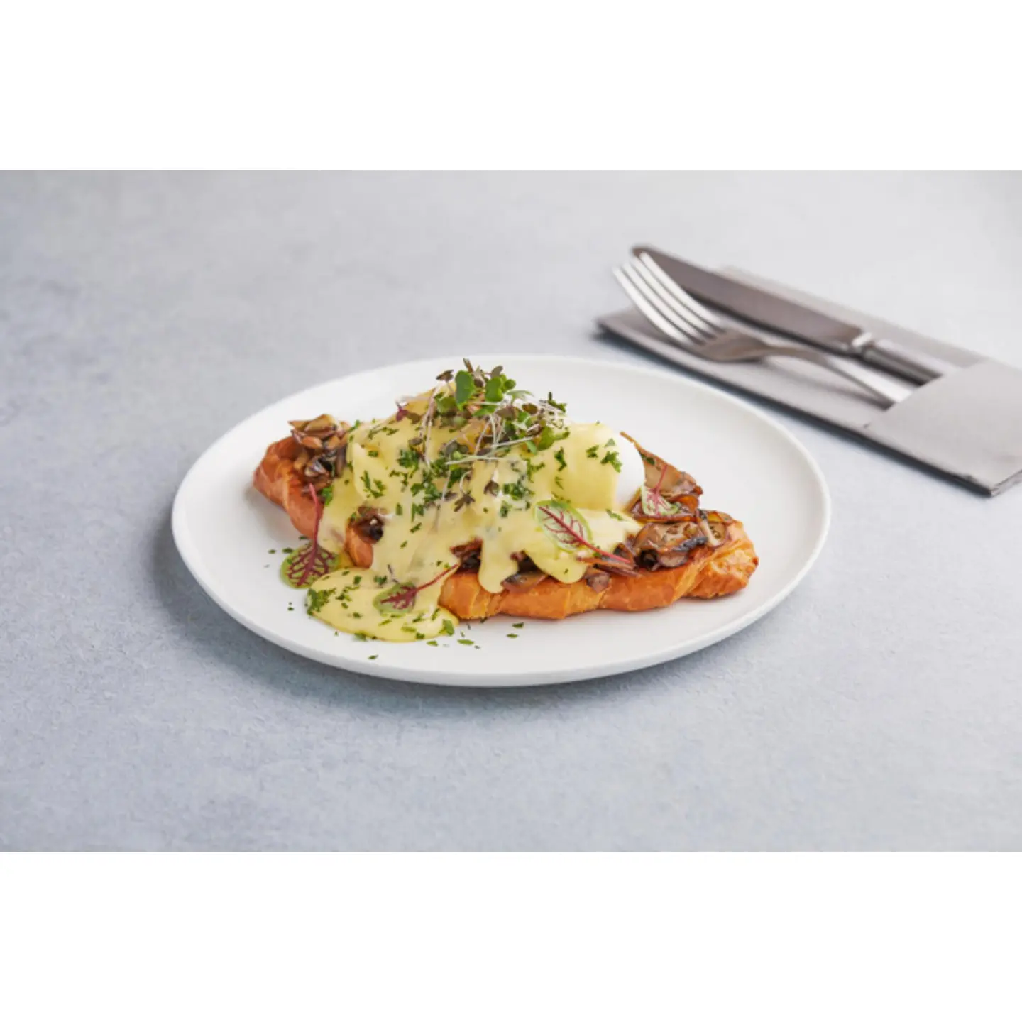 Mushroom Croissant Benedict