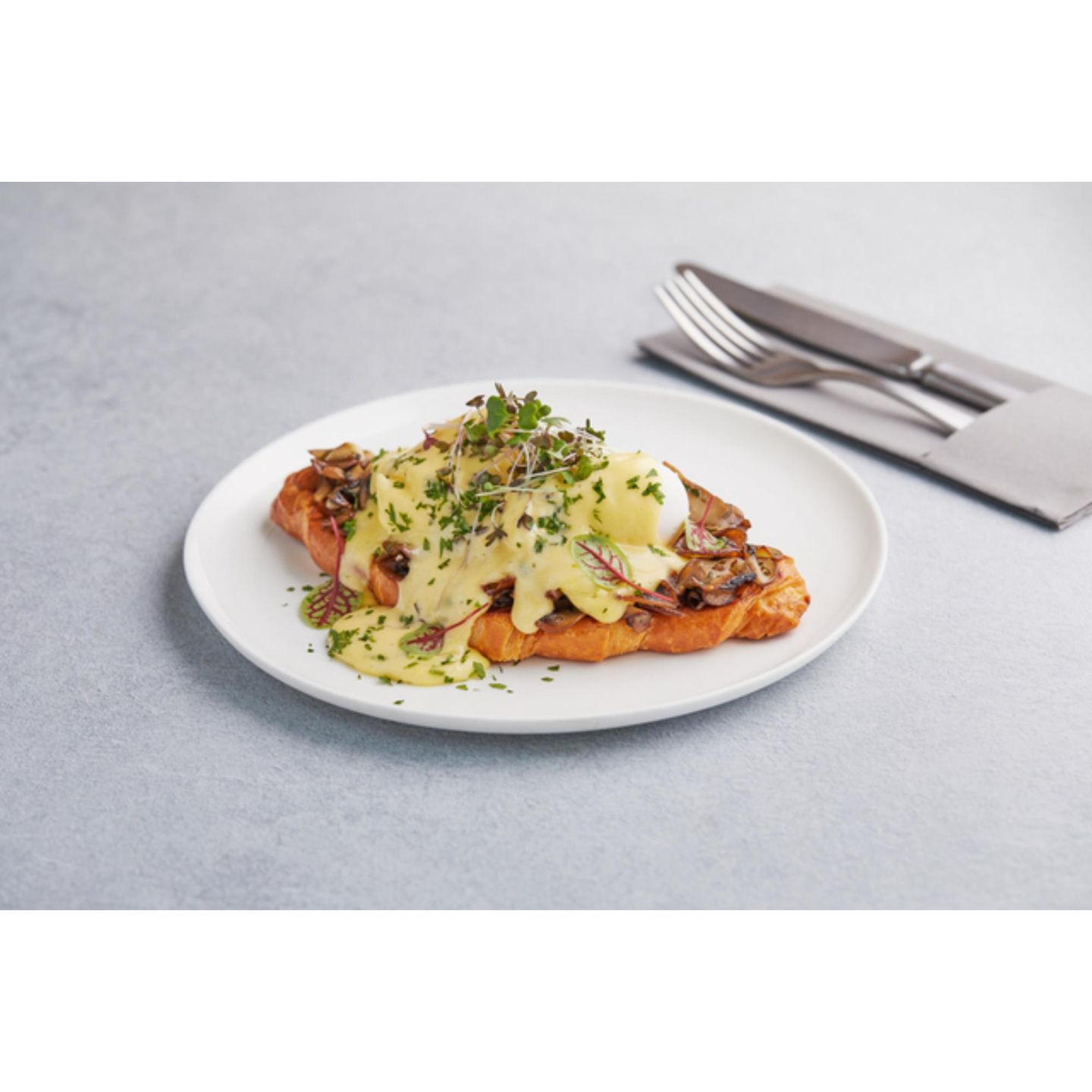 Mushroom Croissant Benedict