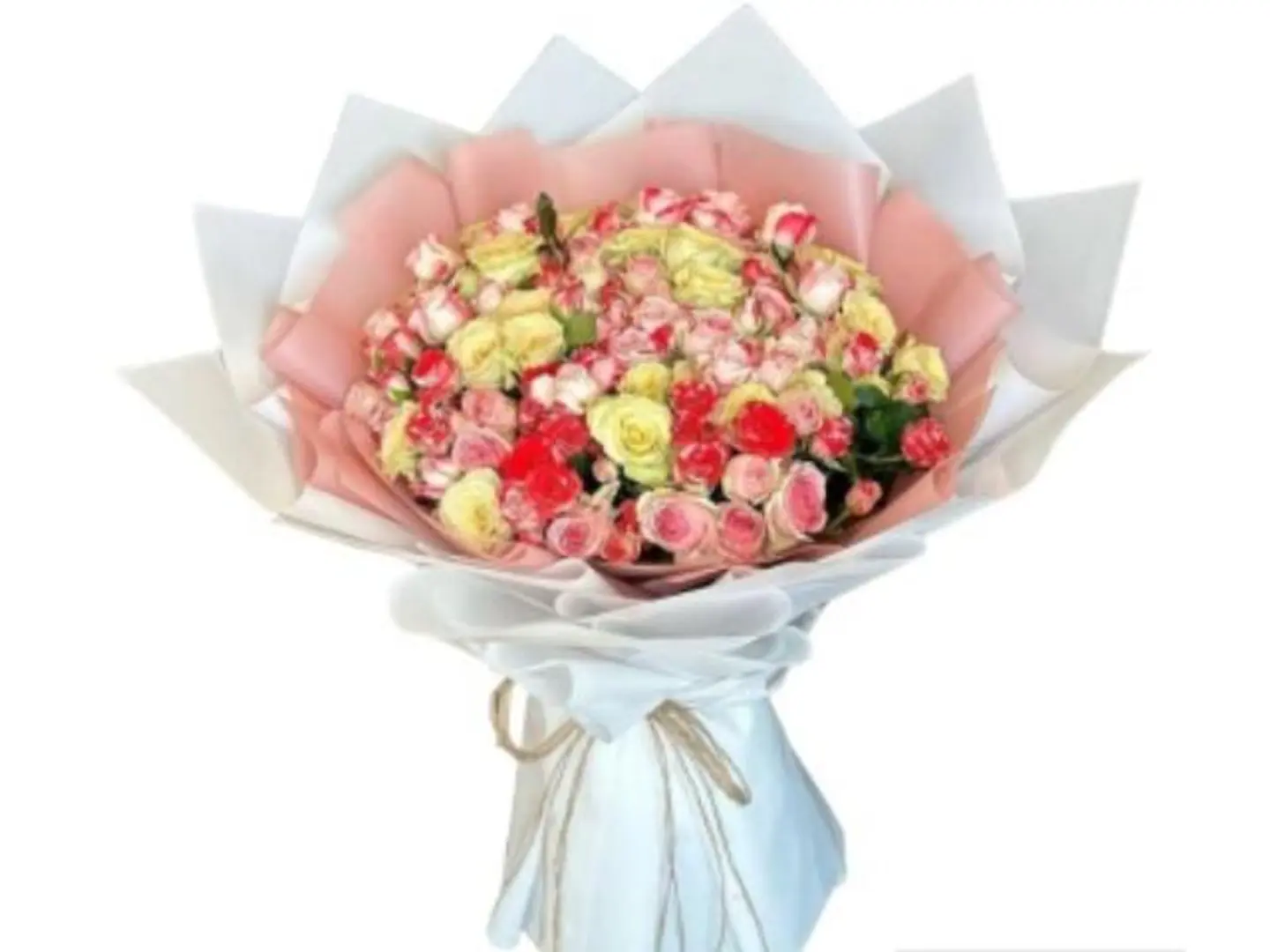 Luxurious Bouquet Of Colored Baby Roses