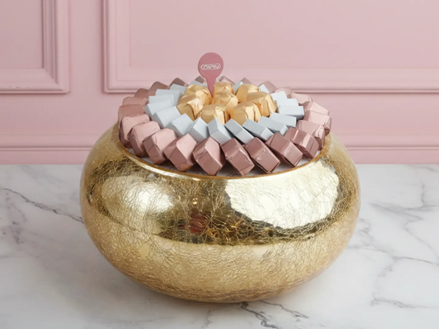 Golden Glass "Eid Mubarak" Chocolate Tray Medium B1