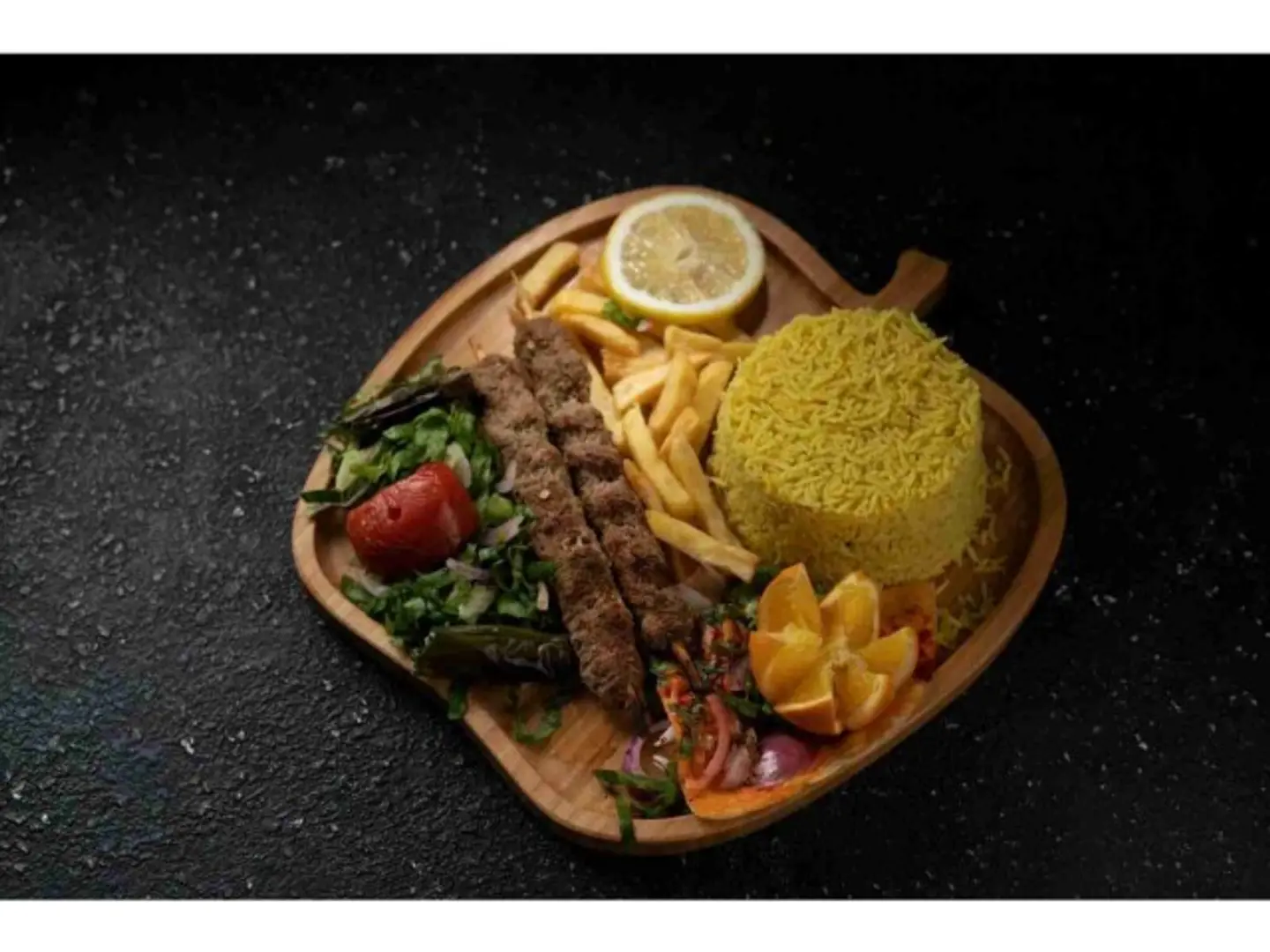 كباب لحم مع أرز - اسيخ مع رز