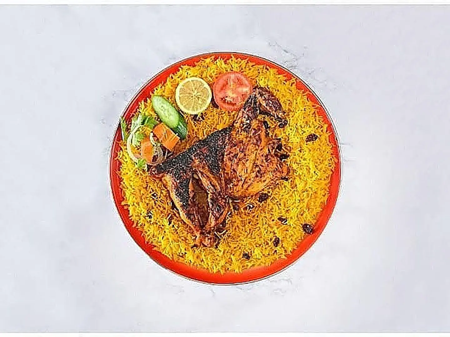 Grilled Chicken With Rice, Quarter Chicken