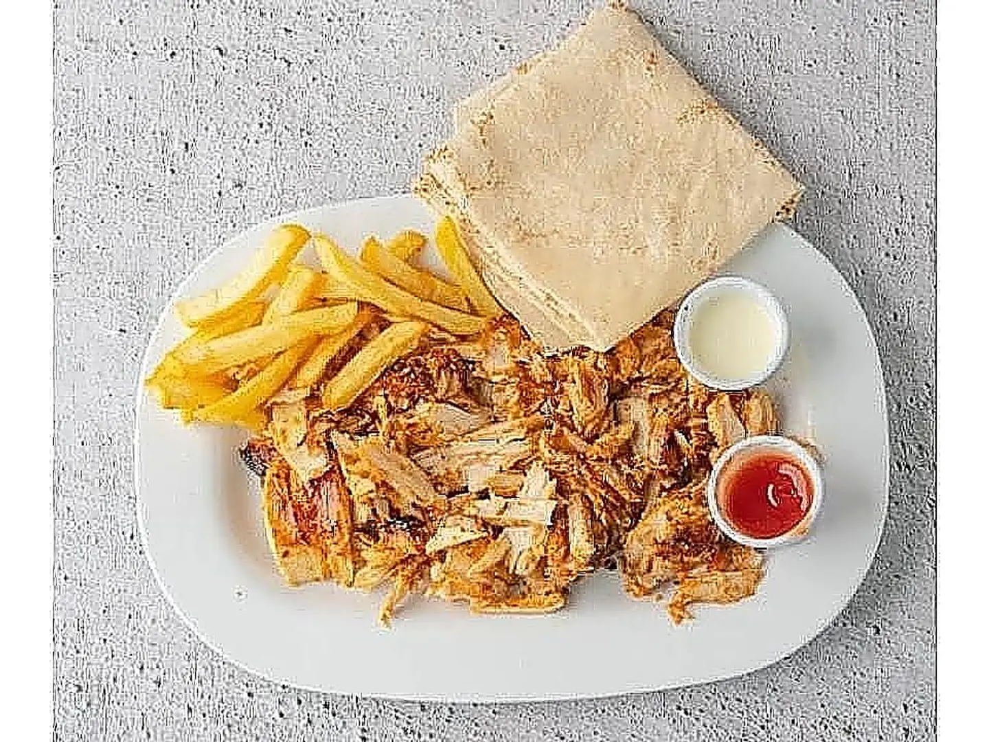 Small Chicken Shawarma Plate Shredded