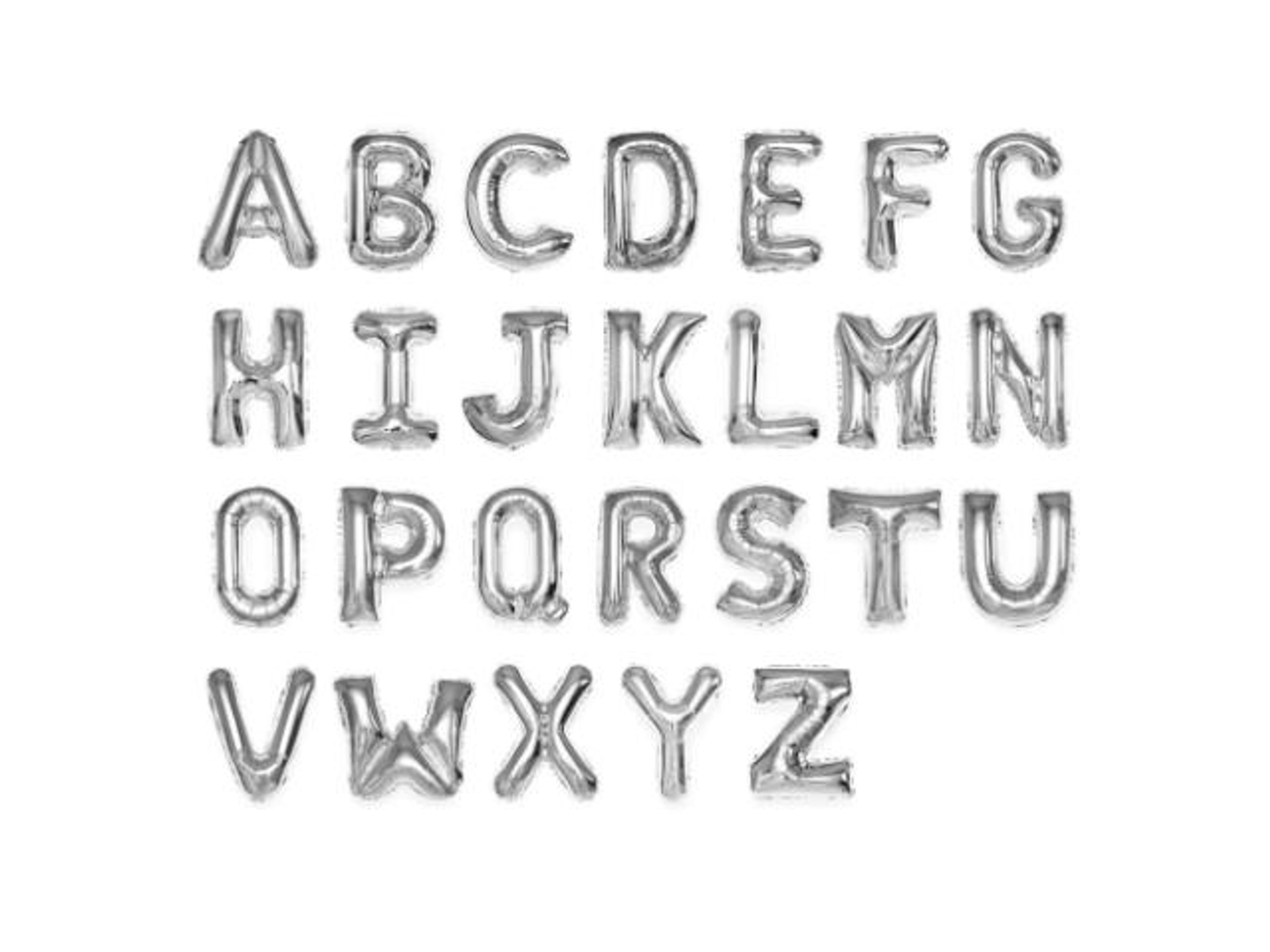 Silver Letter Balloons Amid Helium