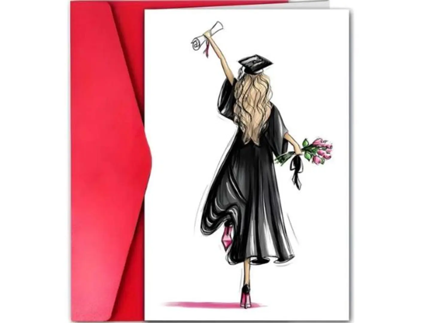 Graduation Card In The Shape Of A Girl
