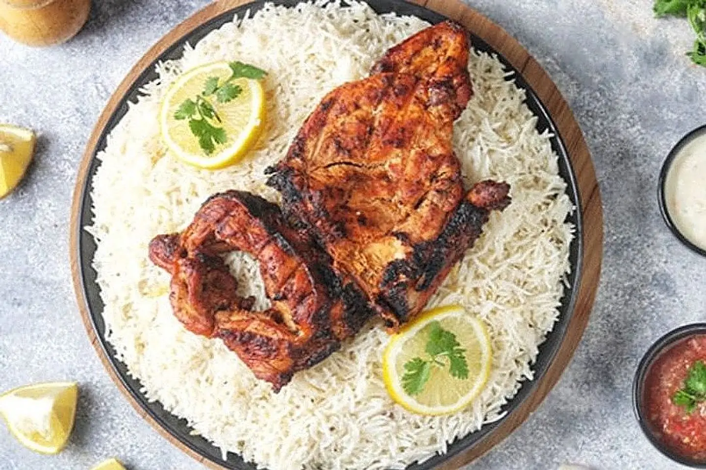 Half Grilled Chicken With Rice
