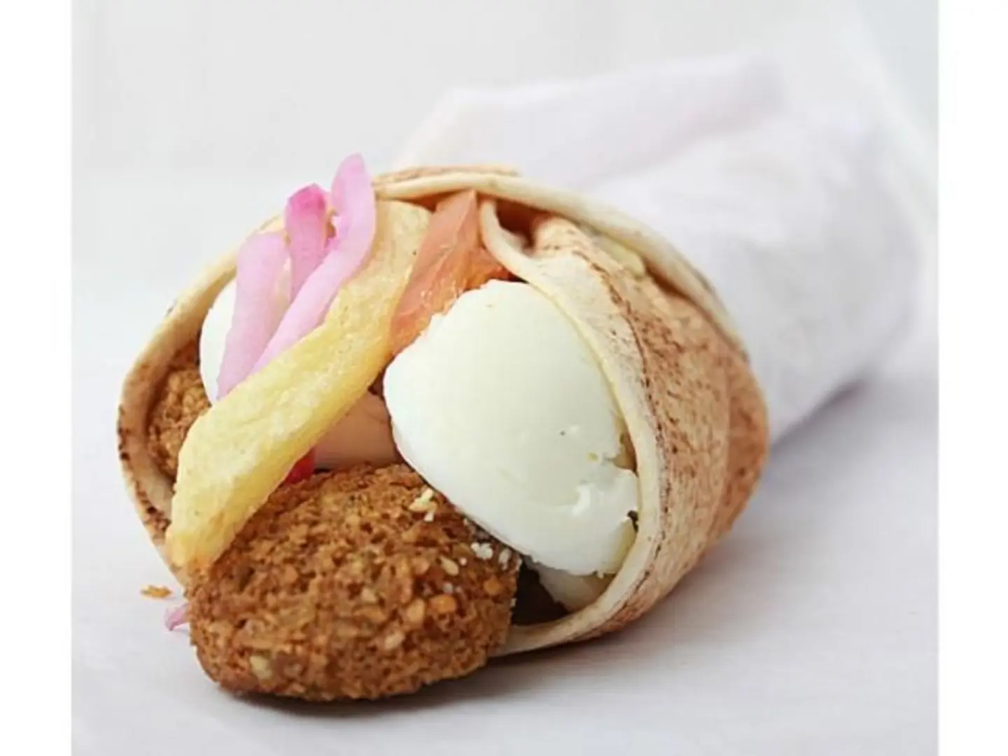 Mixed Falafel Sandwich With Eggs