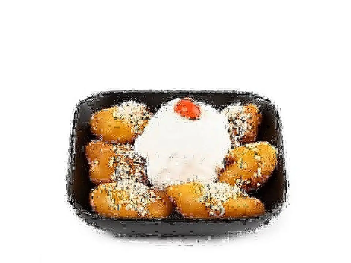 اناناس مقلي مع الأيس كريم