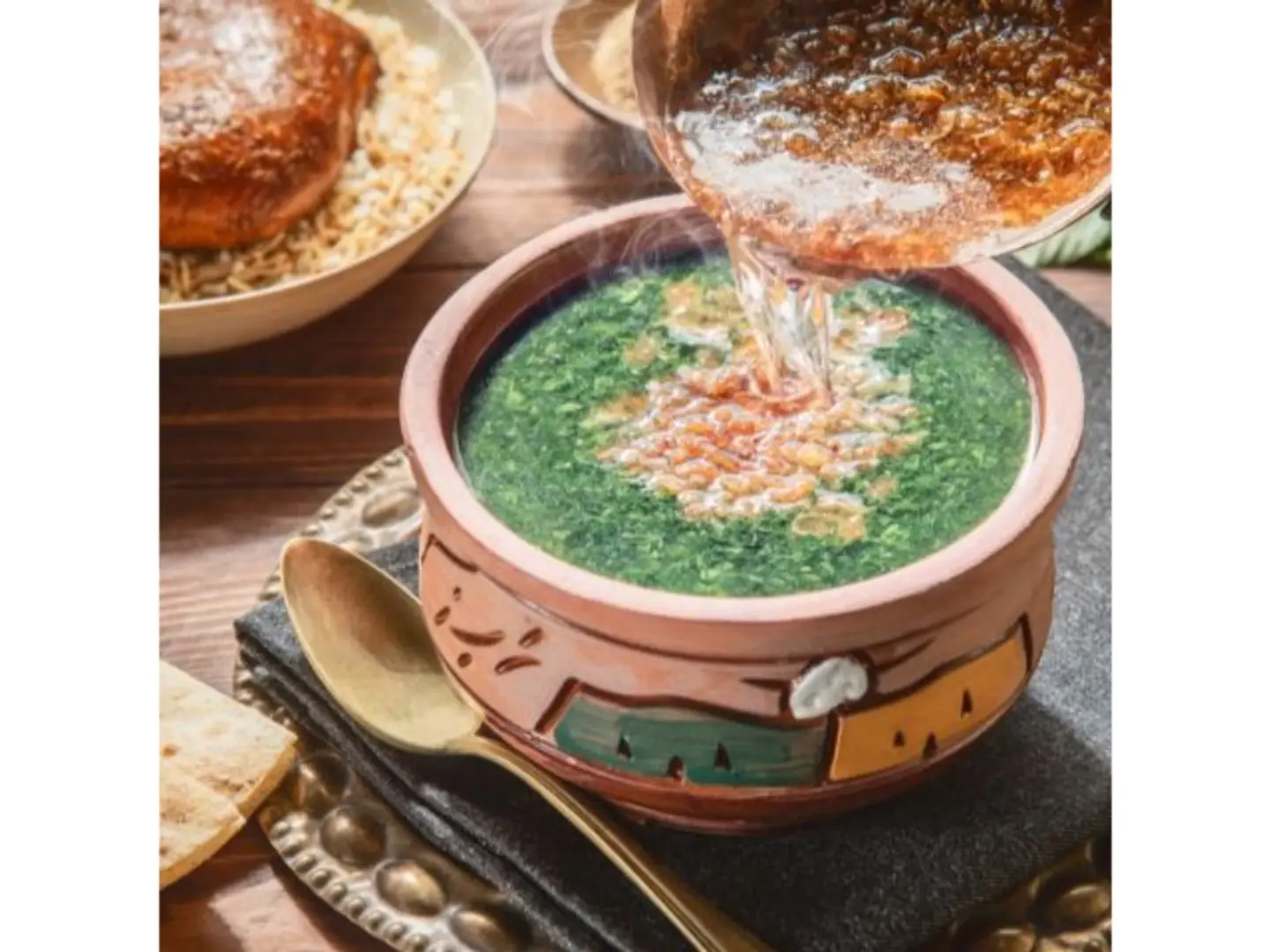 Shrimp Mulukhiyah Dish